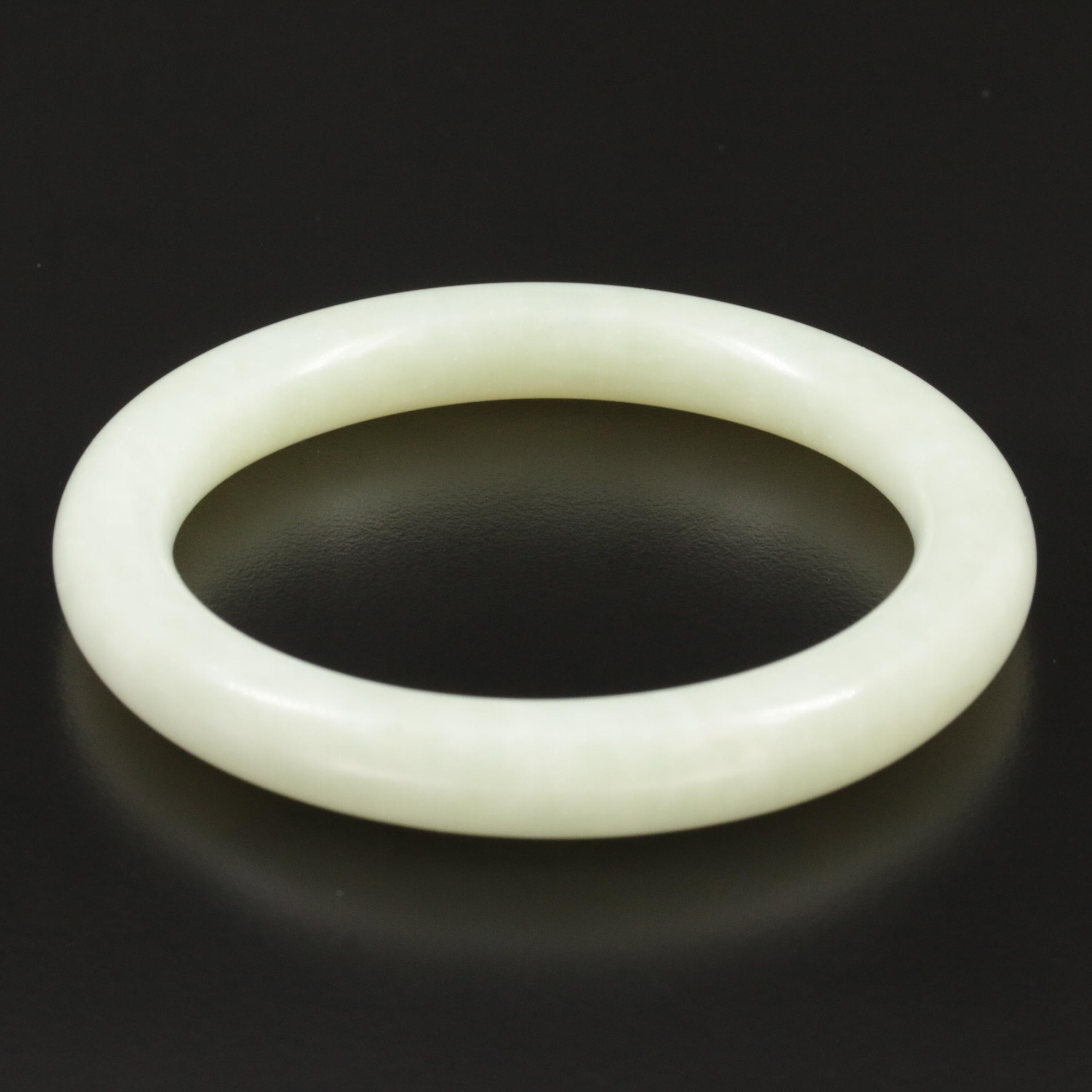 Carved Jadeite Bangle Bracelet