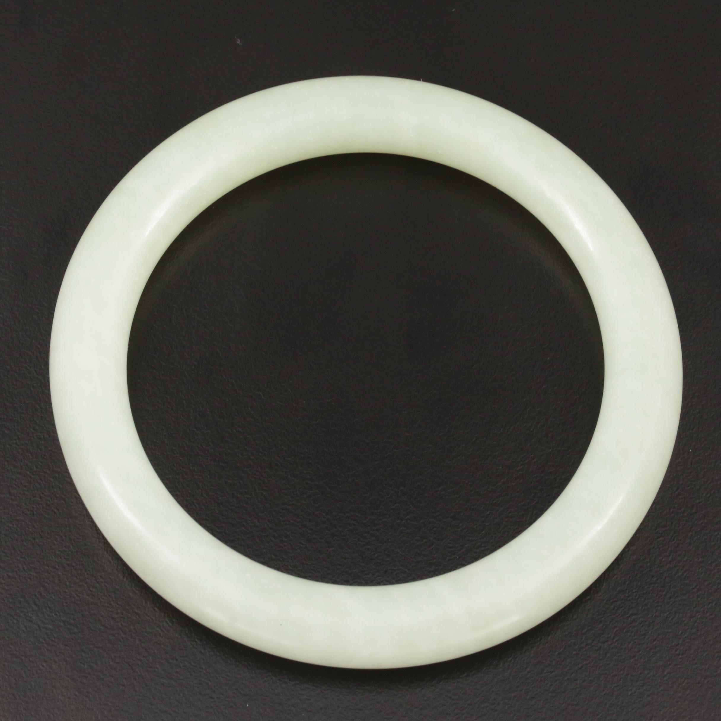 Carved Jadeite Bangle Bracelet