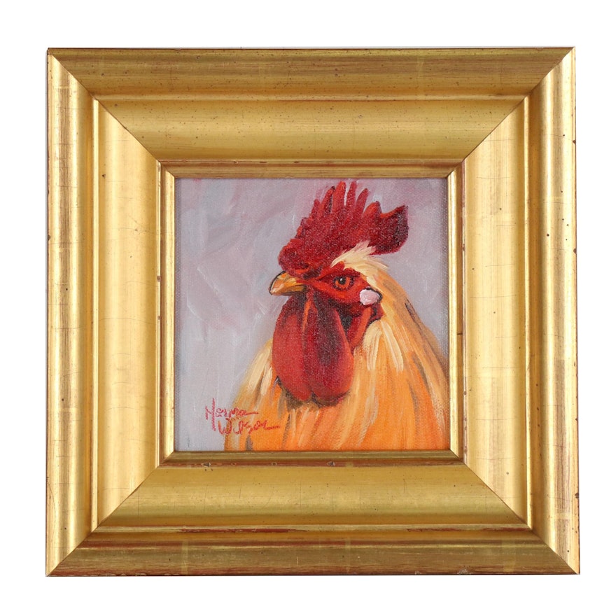 Norma Wilson Oil Painting of Chicken
