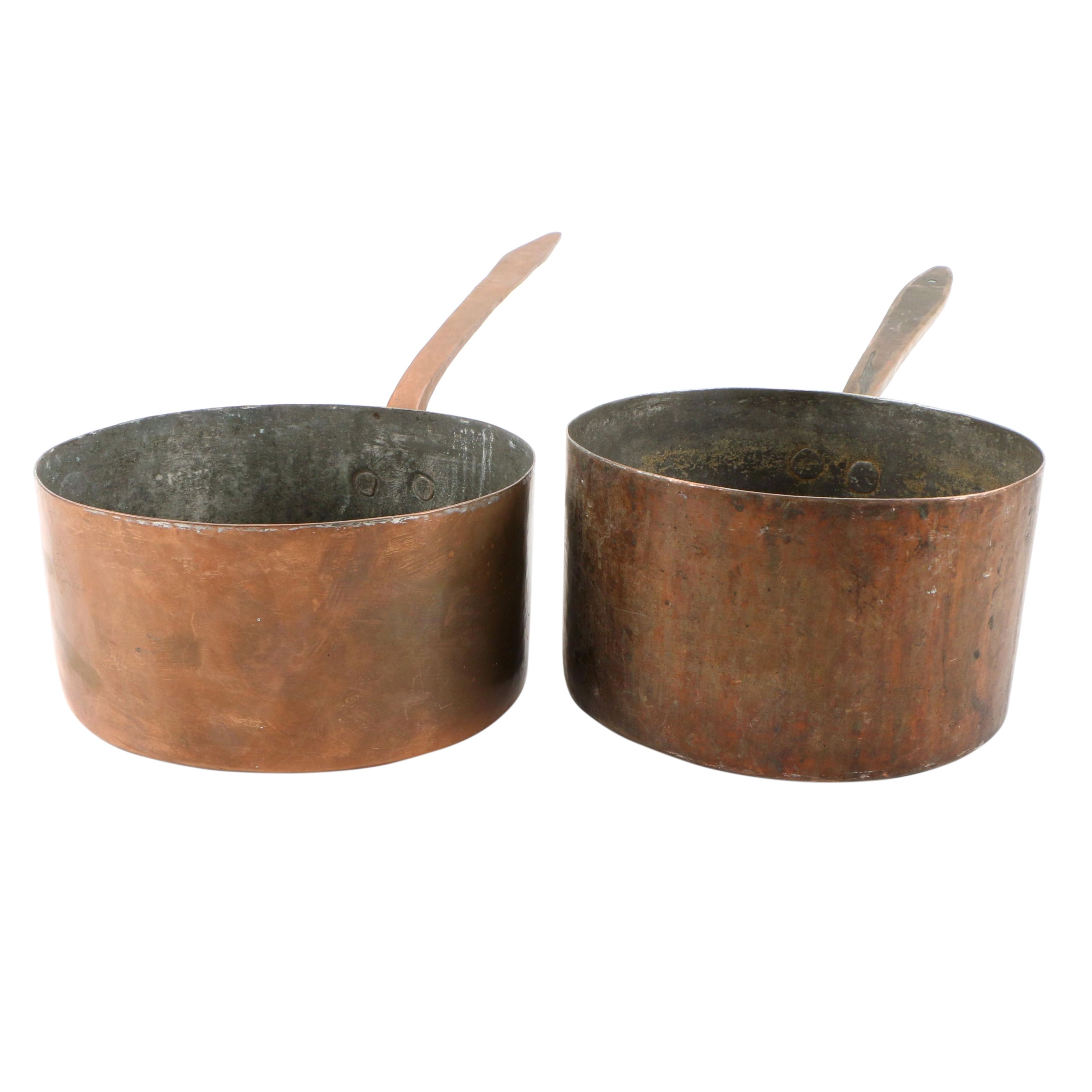 Tin-Lined Copper Sauce Pans