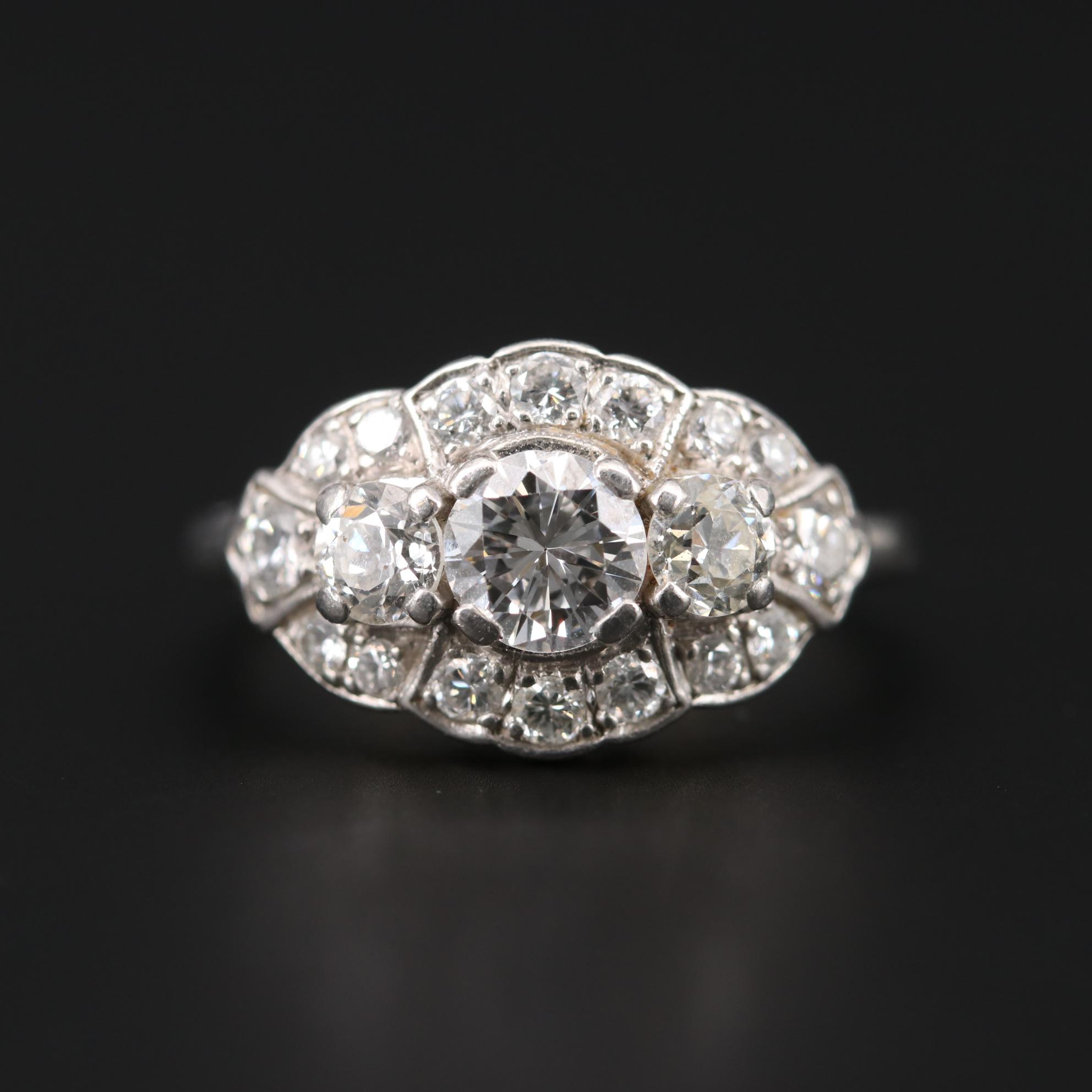 Vintage Platinum 1.75 CTW Diamond Ring