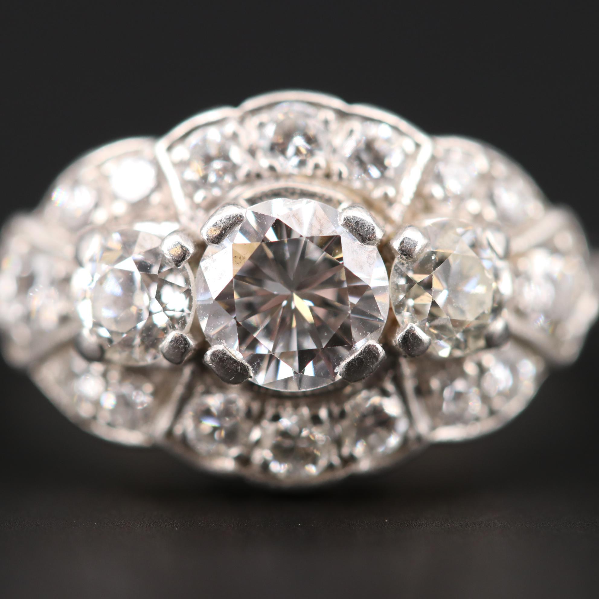 Vintage Platinum 1.75 CTW Diamond Ring