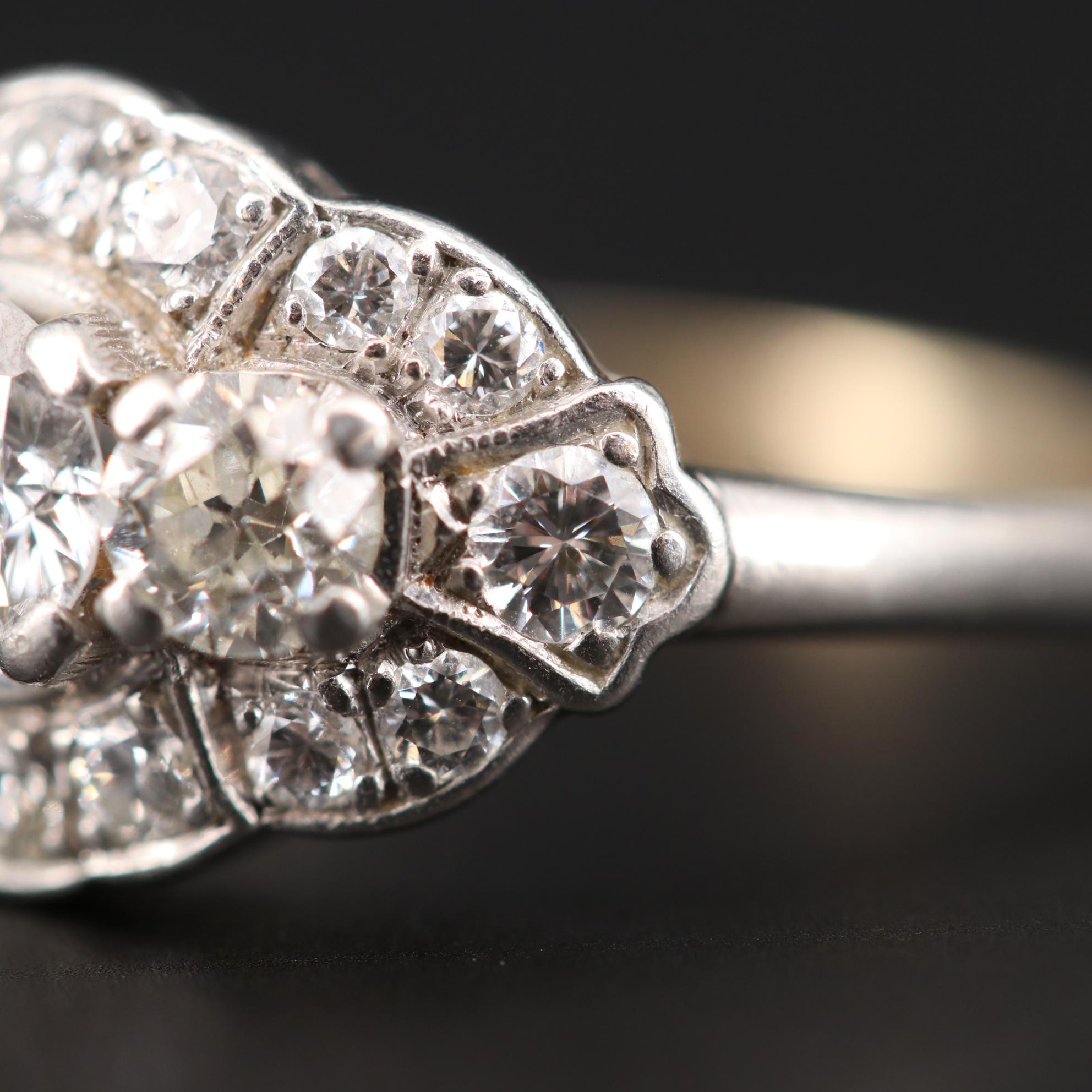 Vintage Platinum 1.75 CTW Diamond Ring