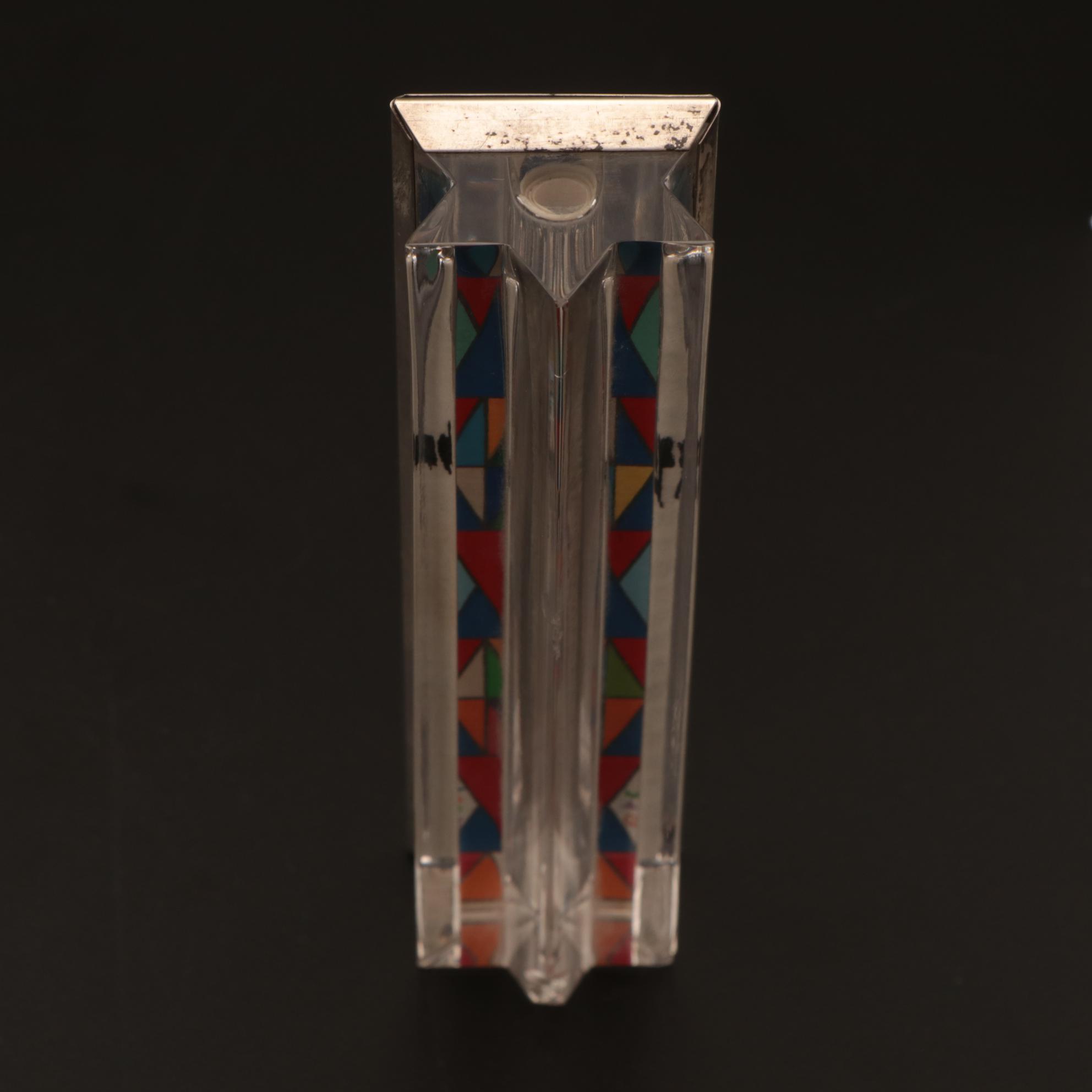 Yaacov Agam Limited Edition Crystal and Sterling Silver Mezuzah