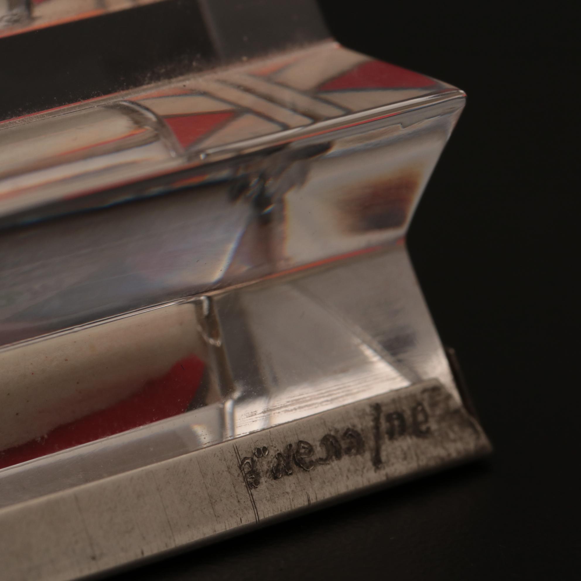 Yaacov Agam Limited Edition Crystal and Sterling Silver Mezuzah