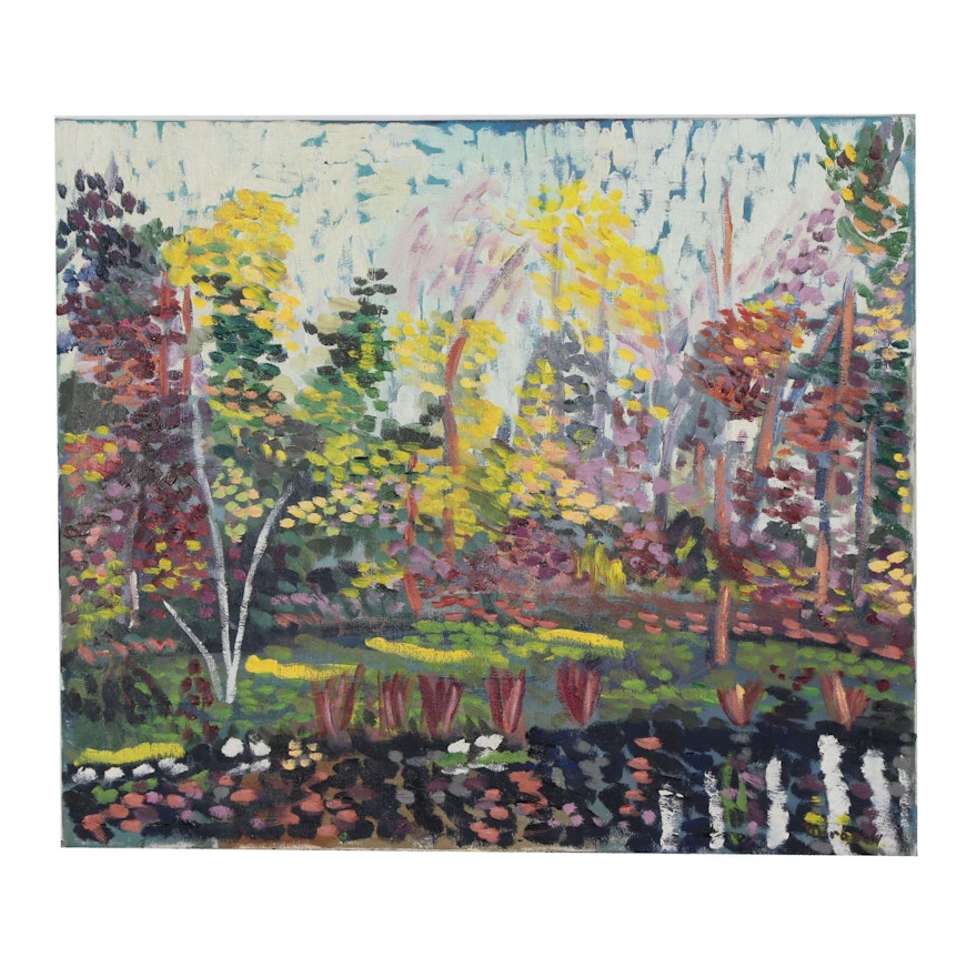 Jerald Miranov Impressionist Style Landscape Impasto Oil Painting