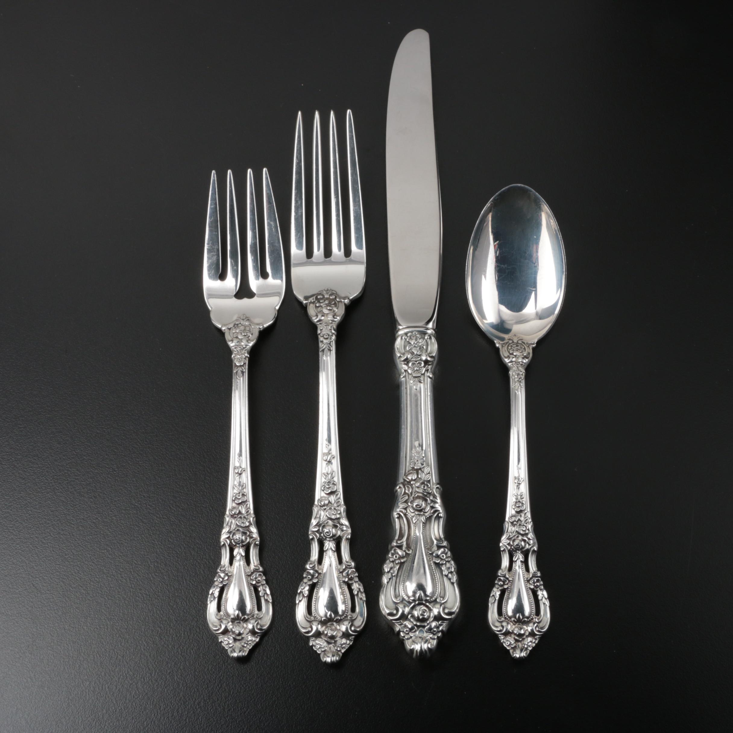 Lunt "Eloquence" Sterling Silver Flatware for Two, Mid-Century