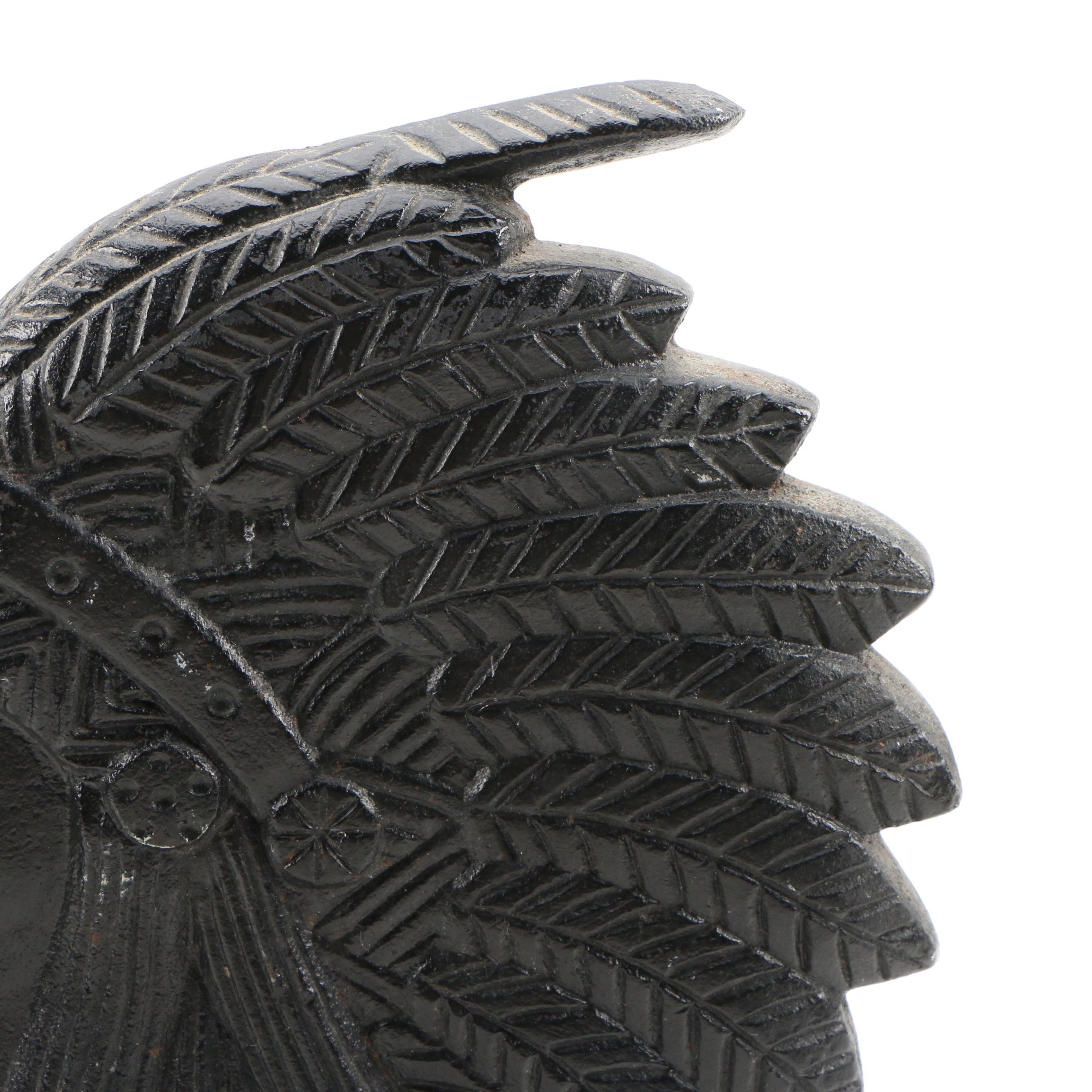 Figural Native American Cast Iron Doorstop, Early to Mid 20th Century