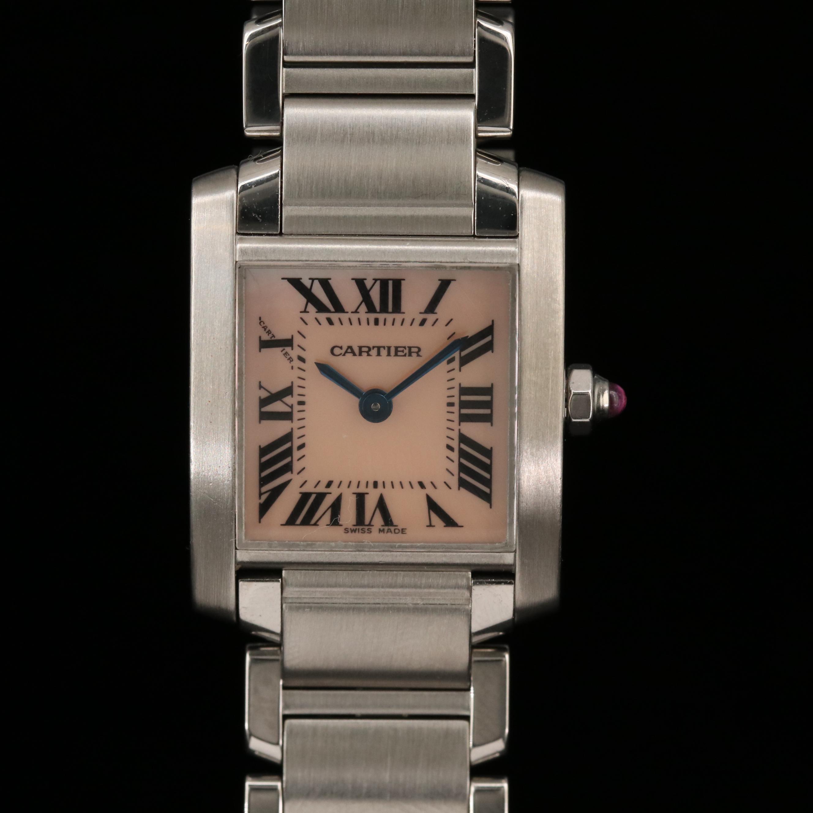 Cartier Tank Francaise Stainless Steel Watch with Ebel Quartz Movement