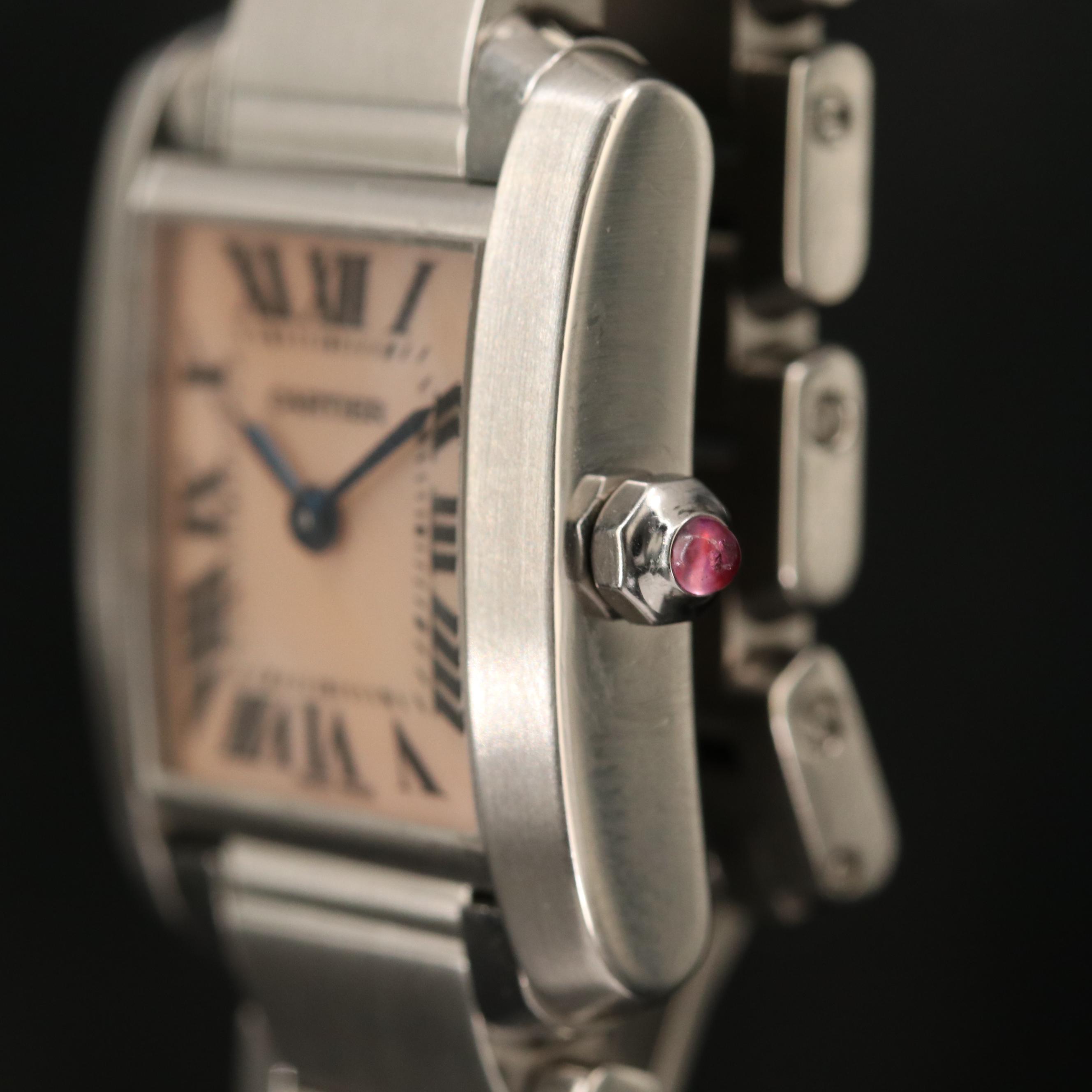 Cartier Tank Francaise Stainless Steel Watch with Ebel Quartz Movement