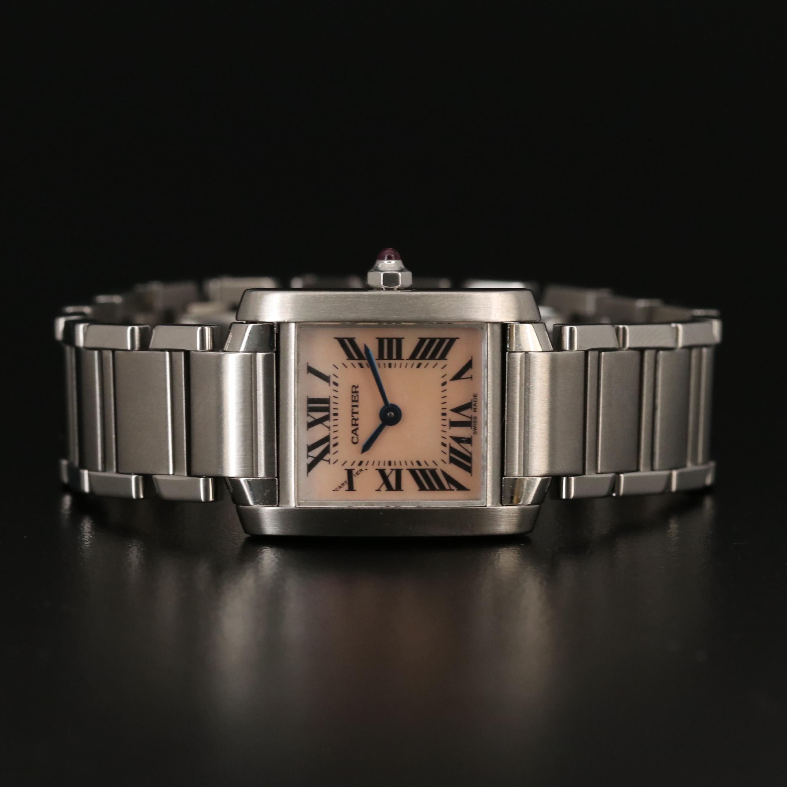Cartier Tank Francaise Stainless Steel Watch with Ebel Quartz Movement