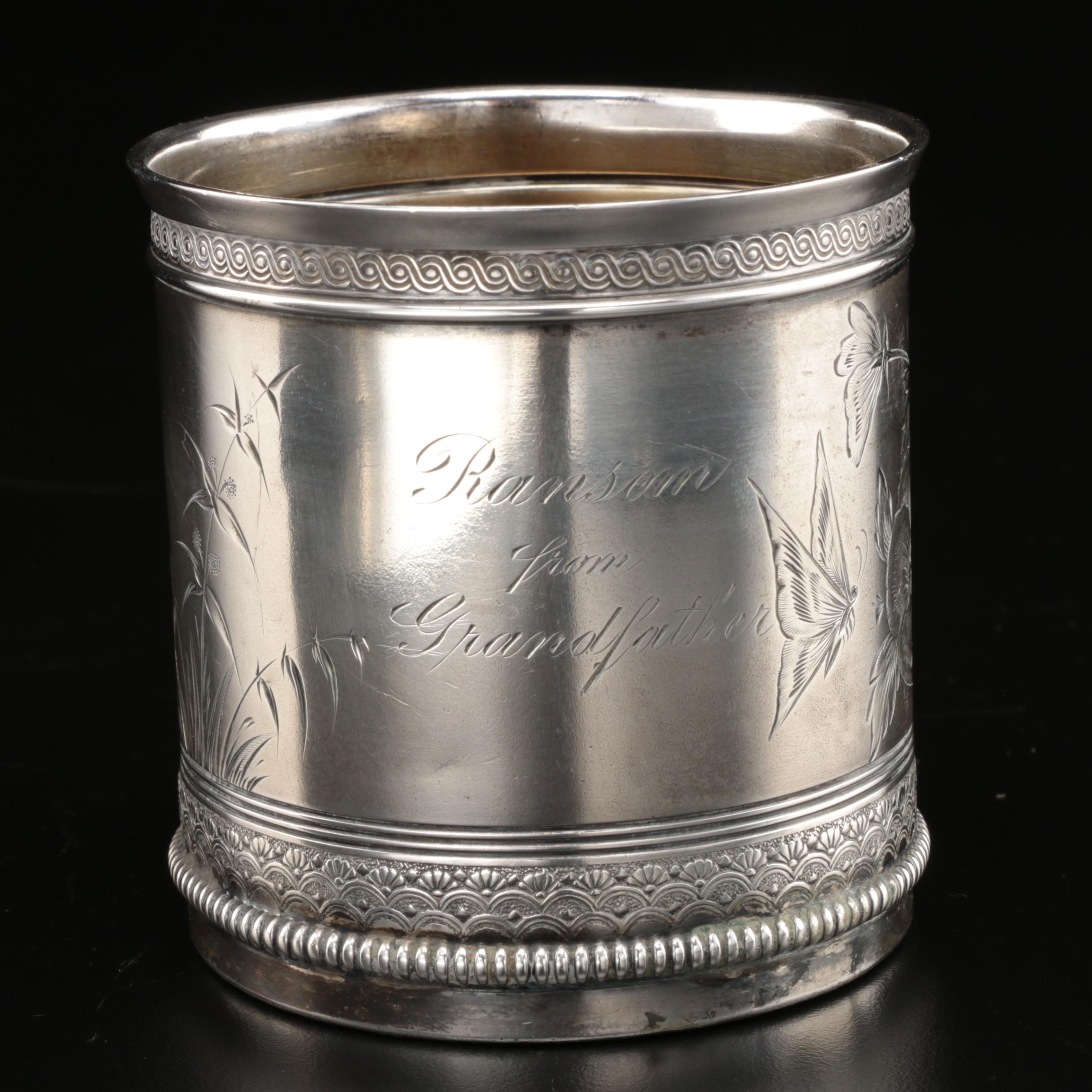 Gorham Hand-Chased Sterling Silver Child's Cup, Late 19th Century