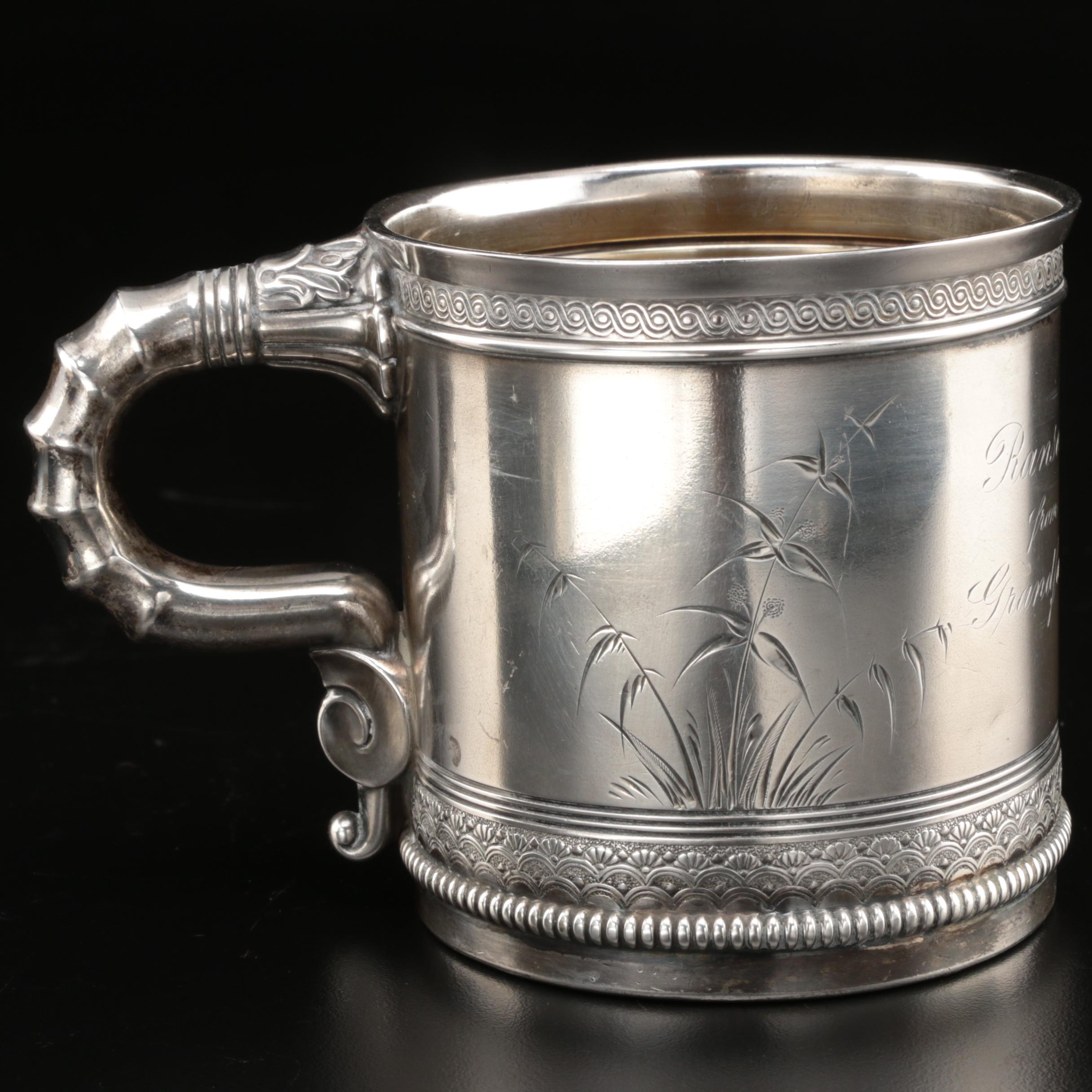 Gorham Hand-Chased Sterling Silver Child's Cup, Late 19th Century