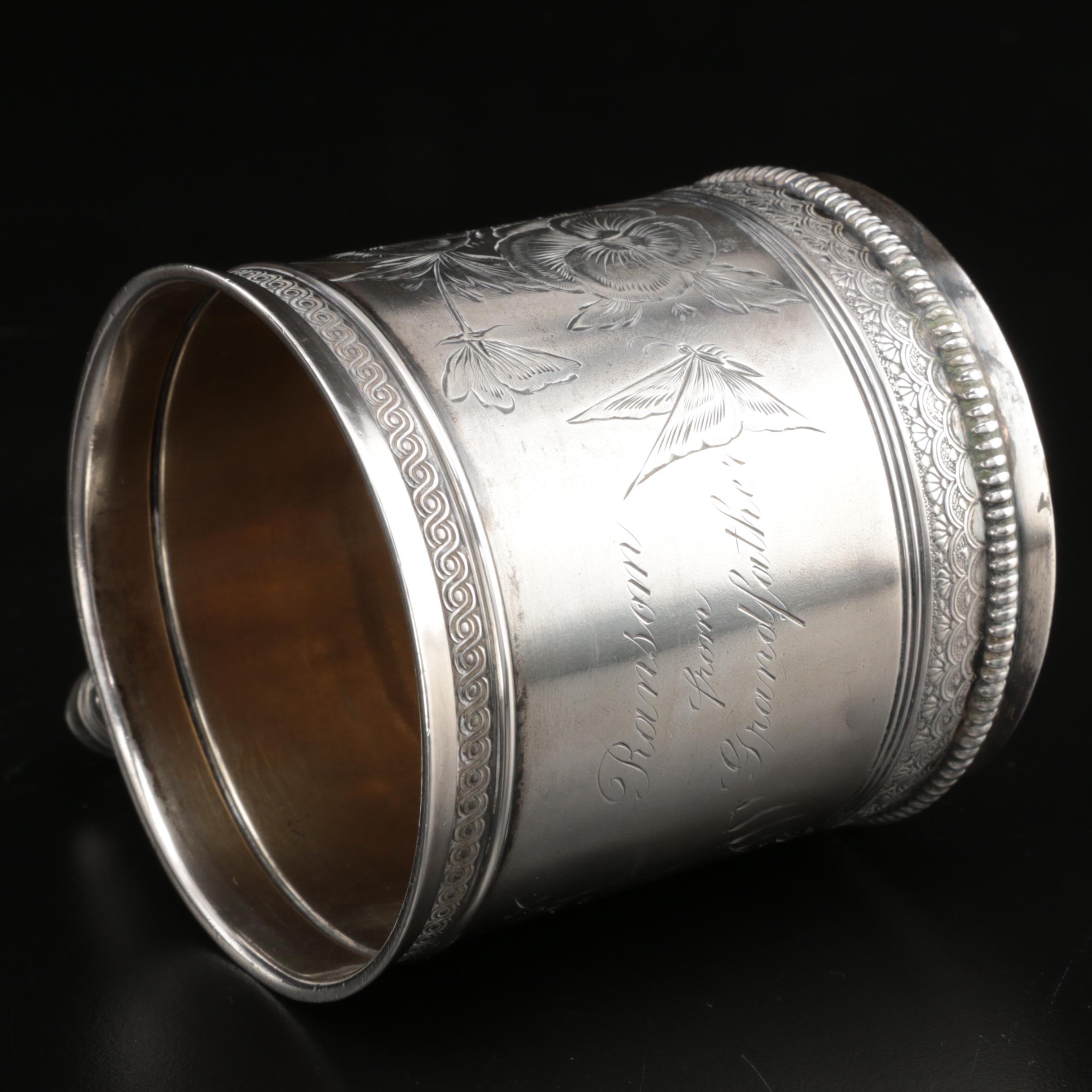 Gorham Hand-Chased Sterling Silver Child's Cup, Late 19th Century