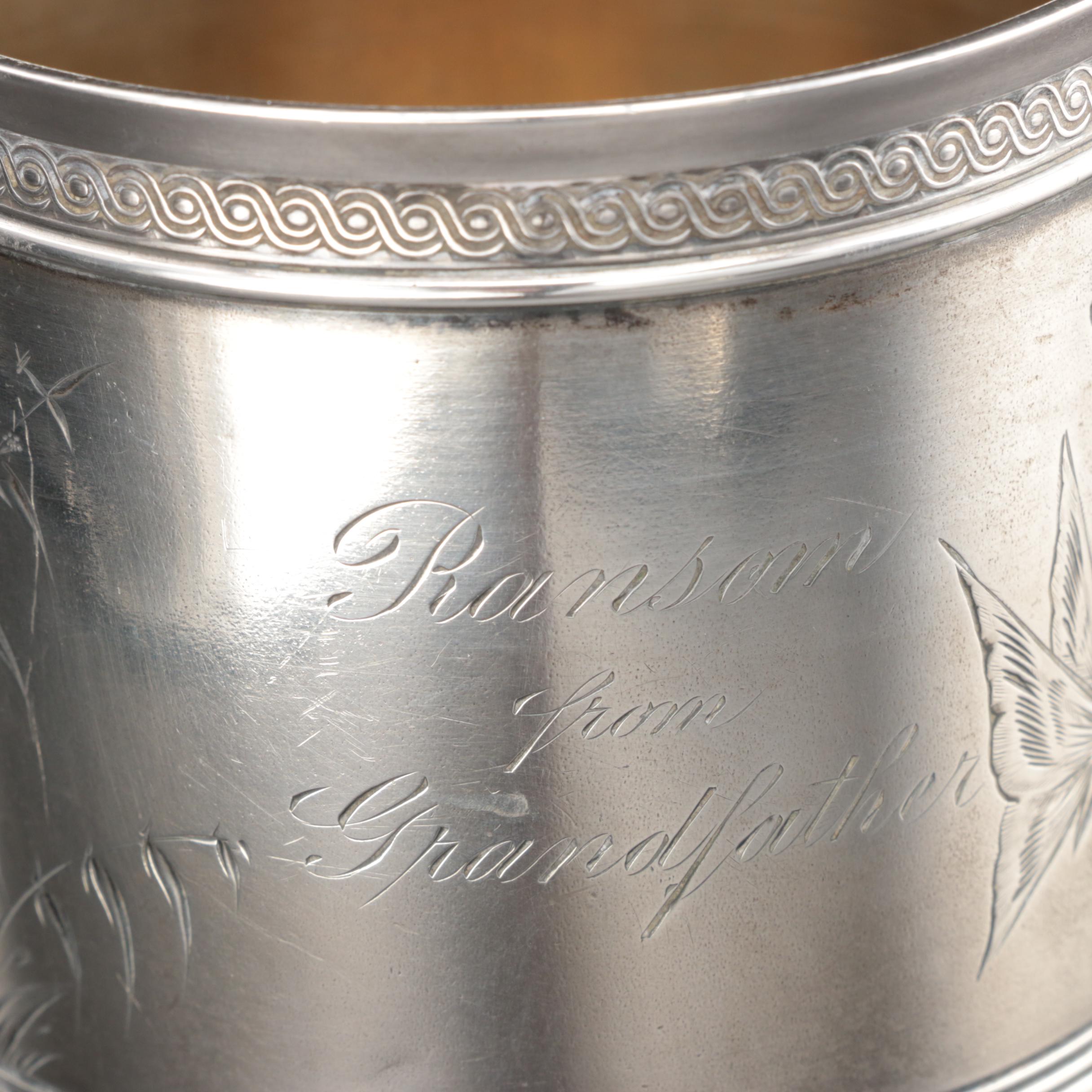 Gorham Hand-Chased Sterling Silver Child's Cup, Late 19th Century