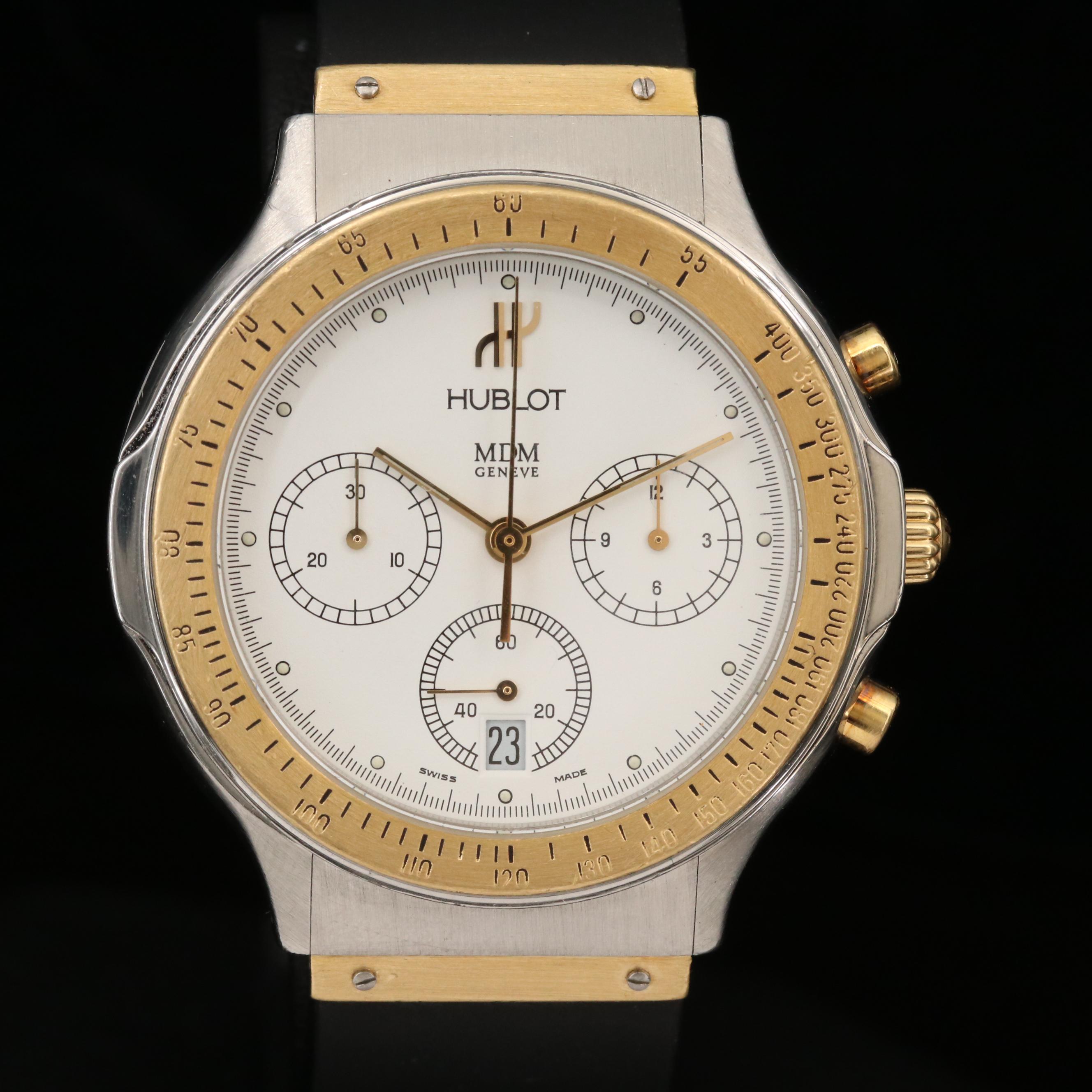 Hublot MDM 18K Yellow Gold and Stainless Steel Classic Chronograph Watch