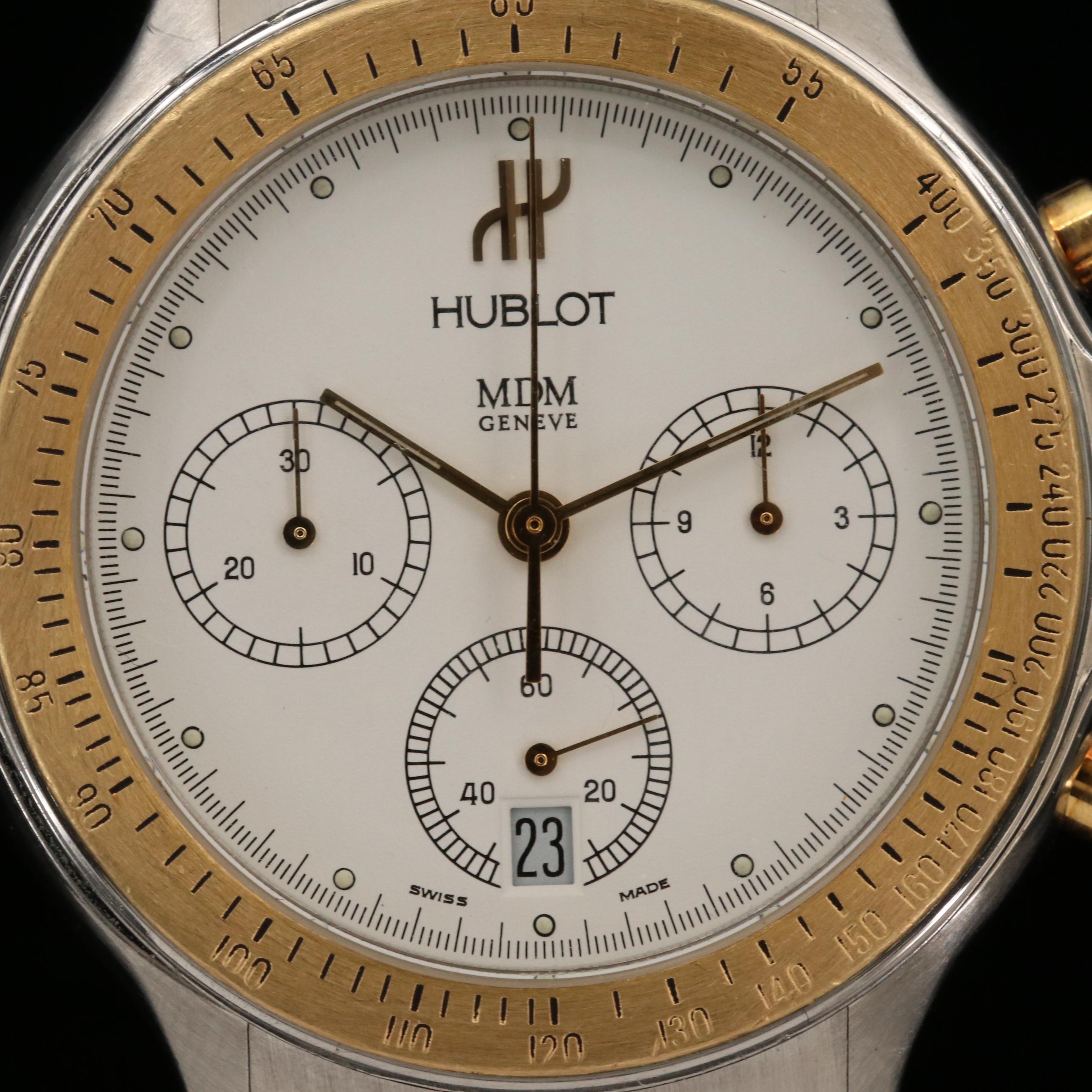 Hublot MDM 18K Yellow Gold and Stainless Steel Classic Chronograph Watch