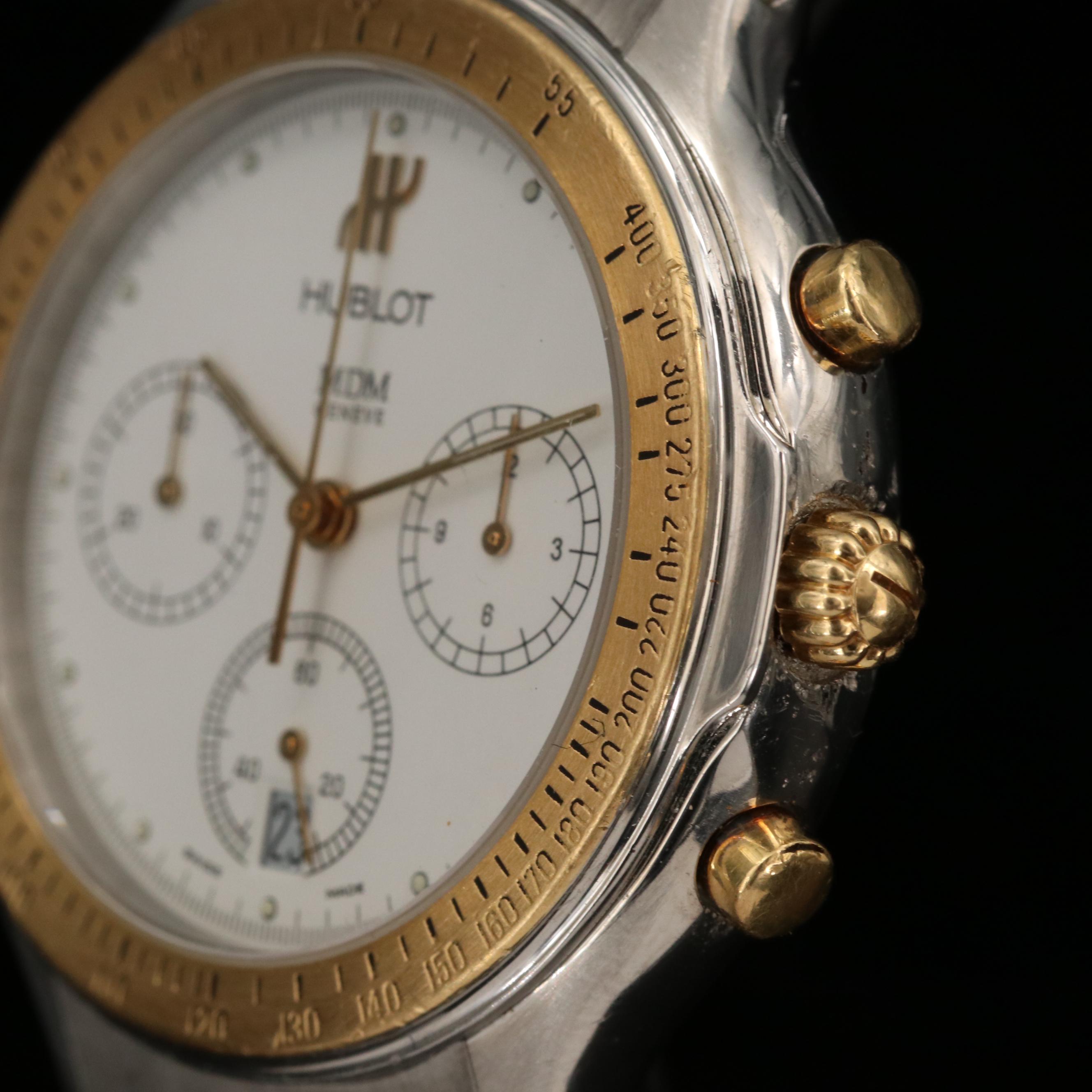 Hublot MDM 18K Yellow Gold and Stainless Steel Classic Chronograph Watch