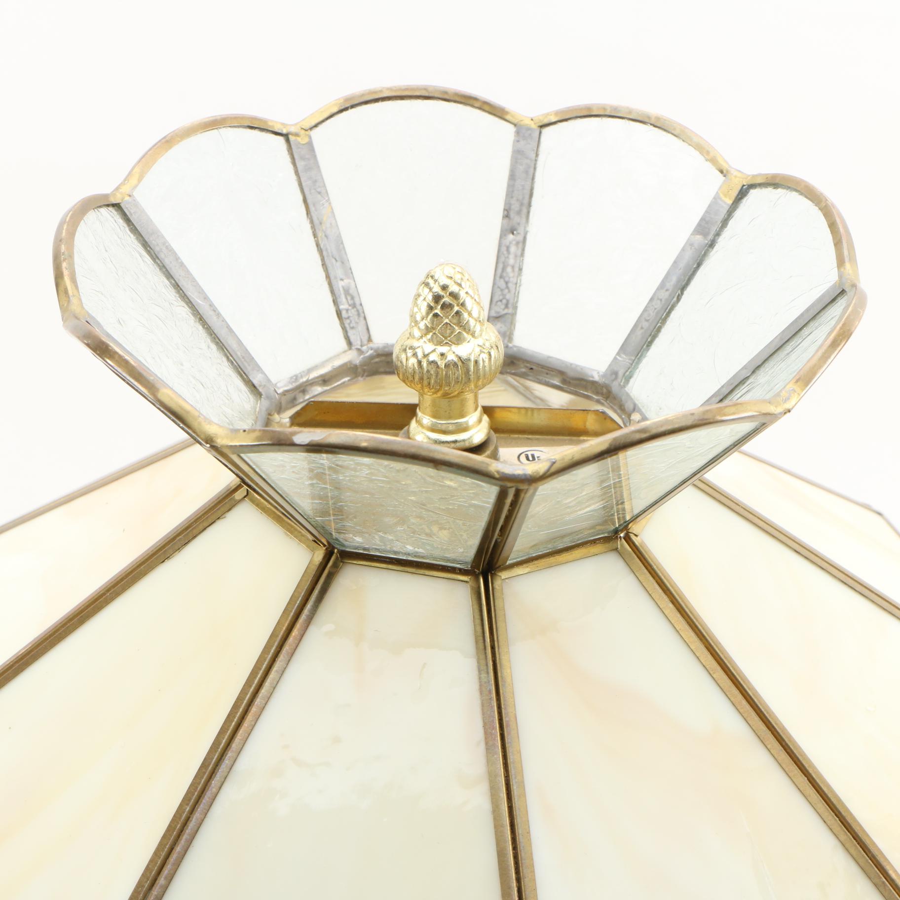 Landers, Frary & Clark Converted Coffee Grinder Table Lamp with Glass Shade