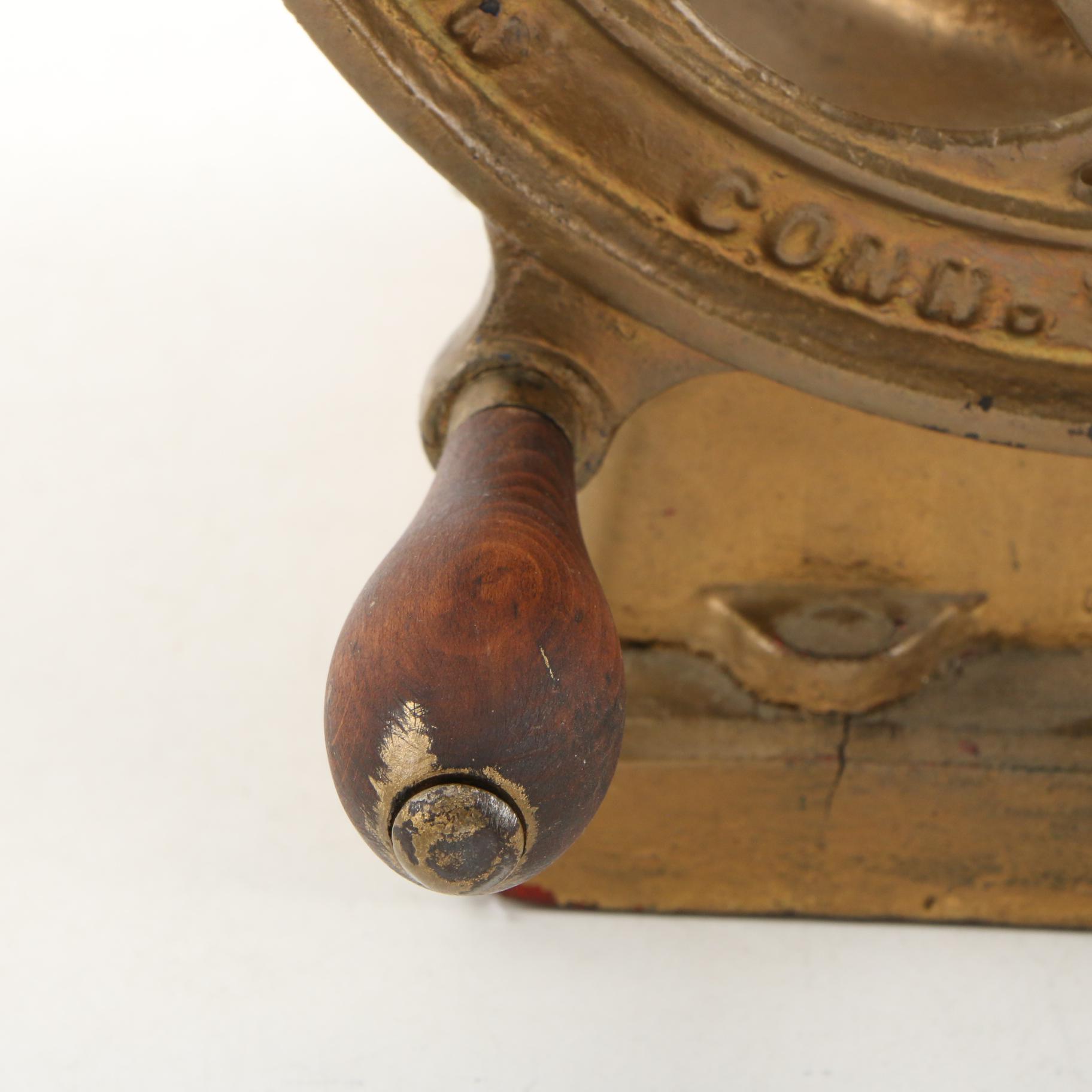 Landers, Frary & Clark Converted Coffee Grinder Table Lamp with Glass Shade