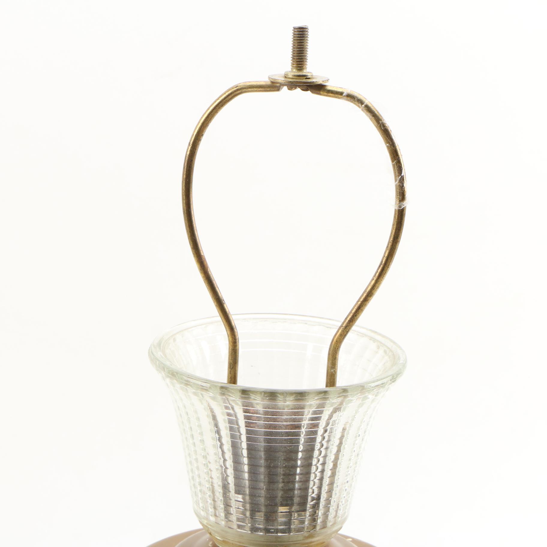 Landers, Frary & Clark Converted Coffee Grinder Table Lamp with Glass Shade