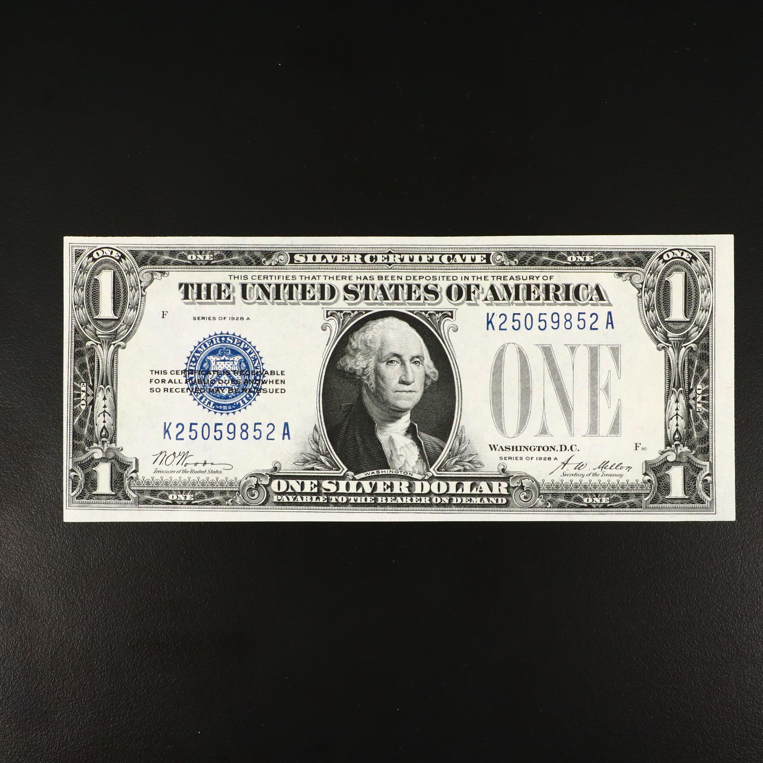 High Grade Series of 1928A $1 "Funny Back" Silver Certificate