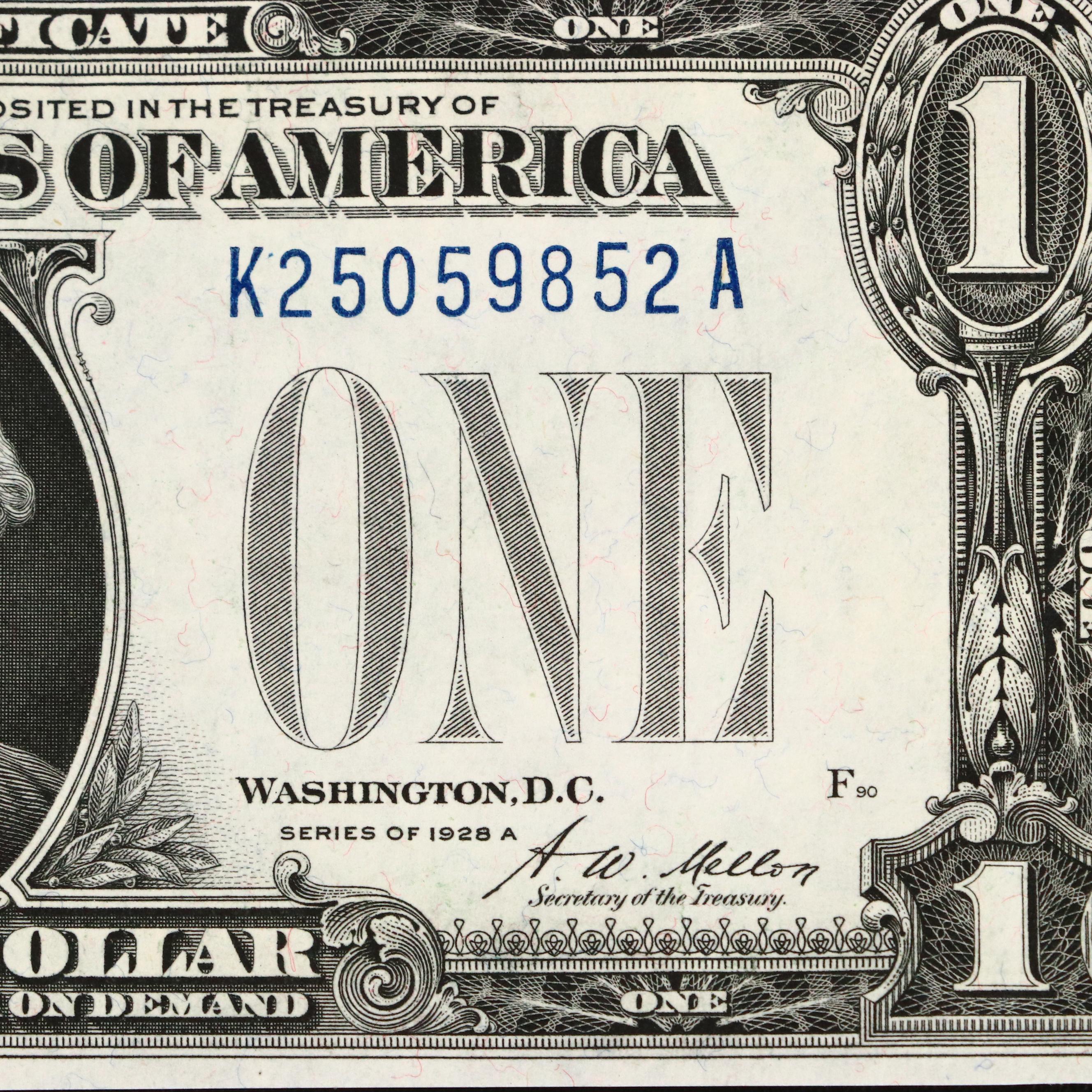 High Grade Series of 1928A $1 "Funny Back" Silver Certificate