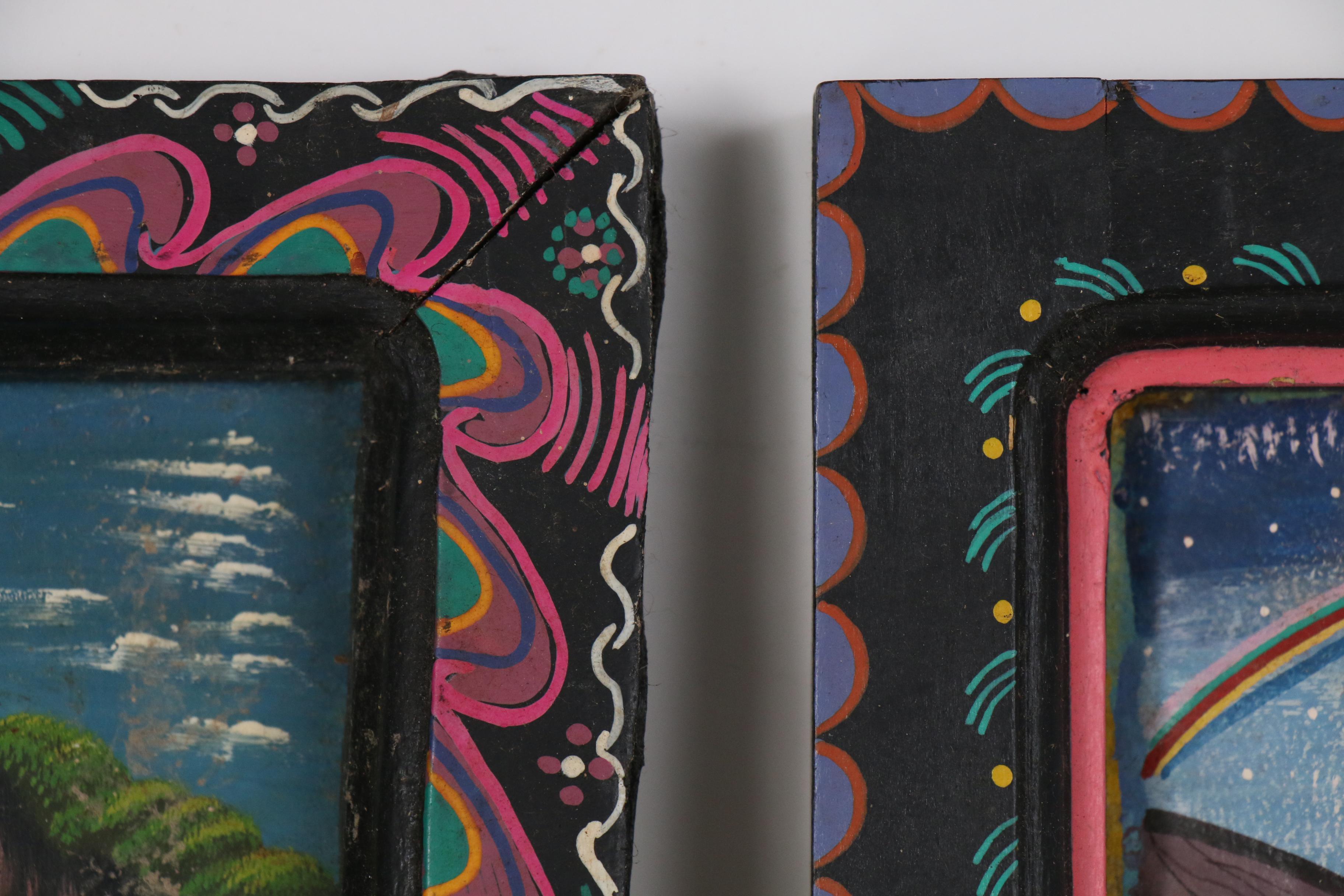 Ecuador Tigua Folk Art Paintings on Sheepskin