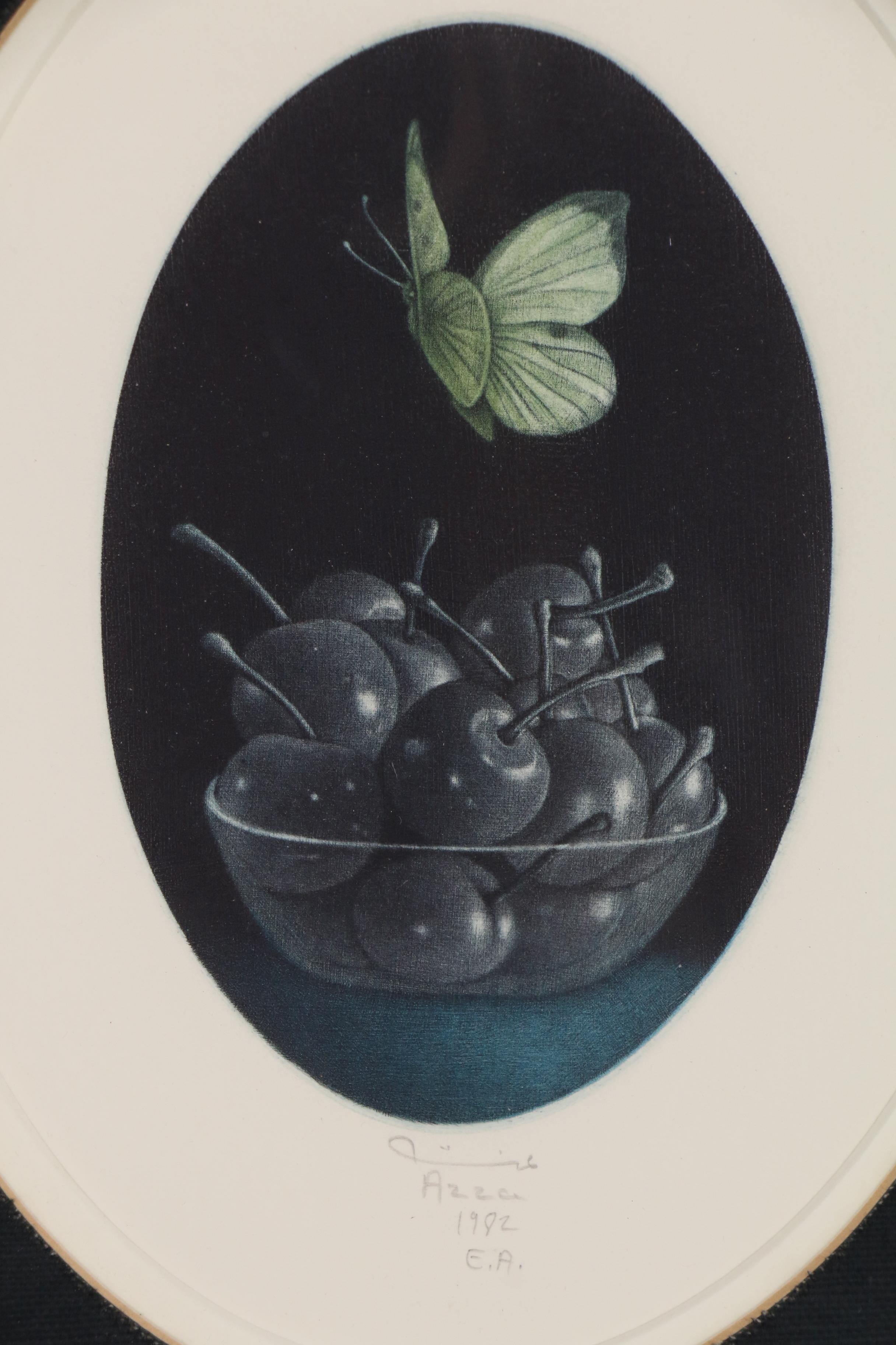 Hachmi Azza Still Life Mezzotints, Late 20th century