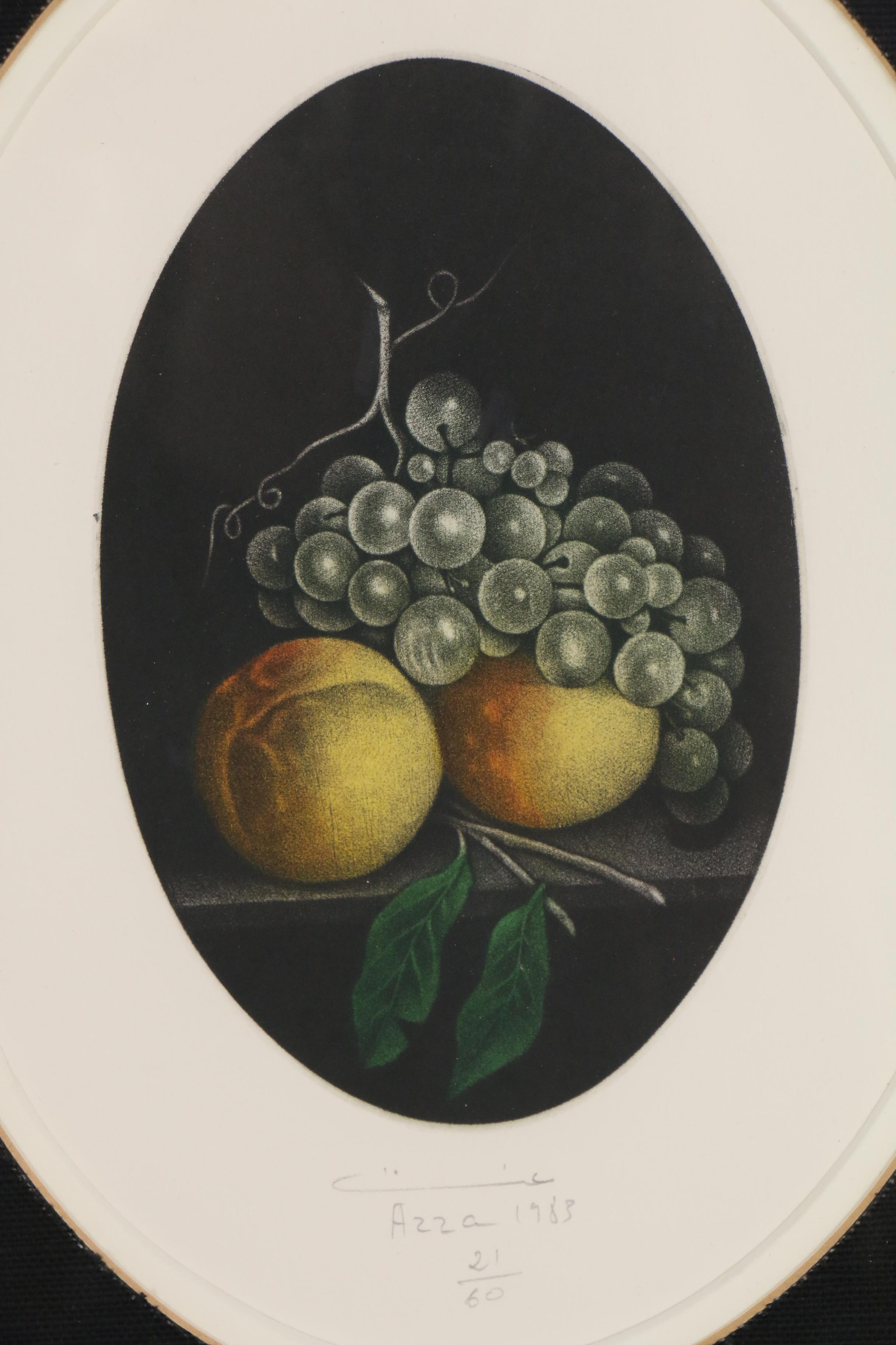 Hachmi Azza Still Life Mezzotints, Late 20th century