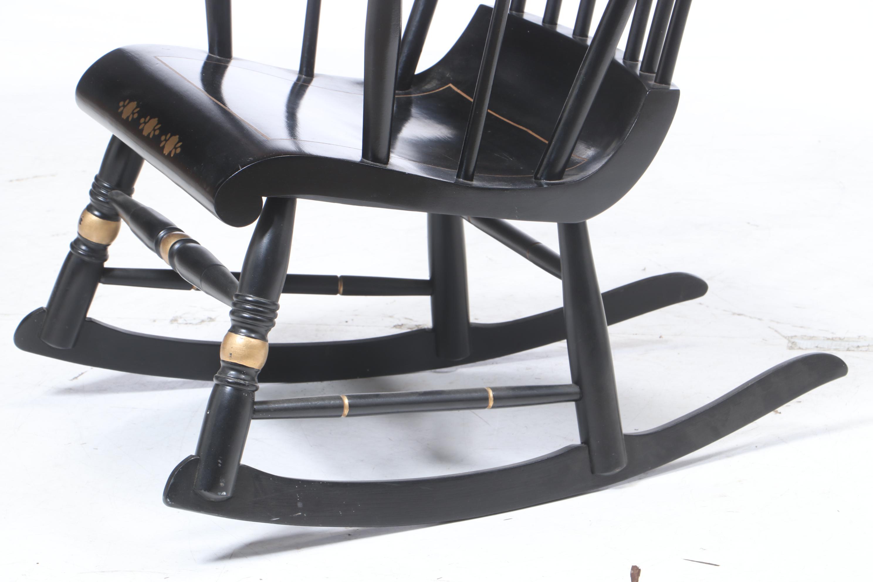 Stenciled Federal Style Maple Rocking Chair, circa 1960