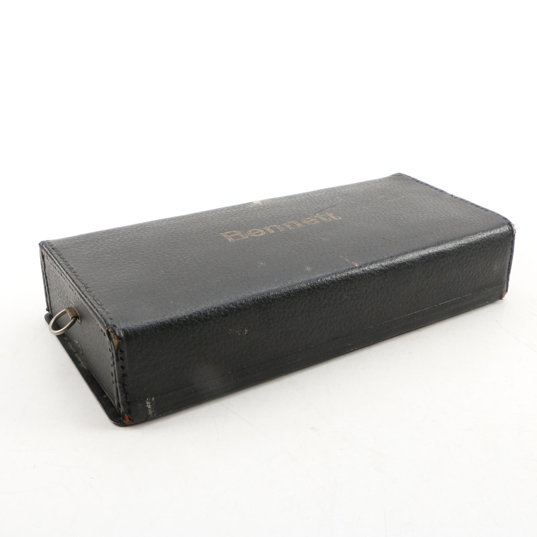 1908 Bennett Small Portable Typewriter with Leather Case