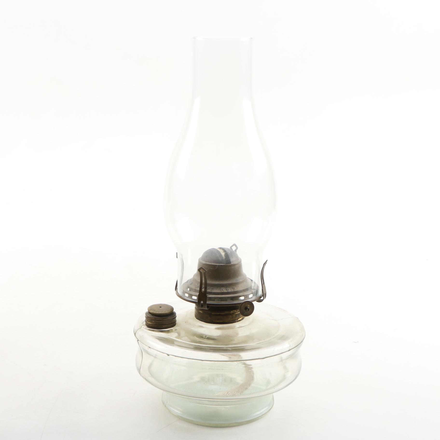 Queen Anne No. 2 Oil Lamp with Mercury Reflector and Wall Bracket, 19th c.