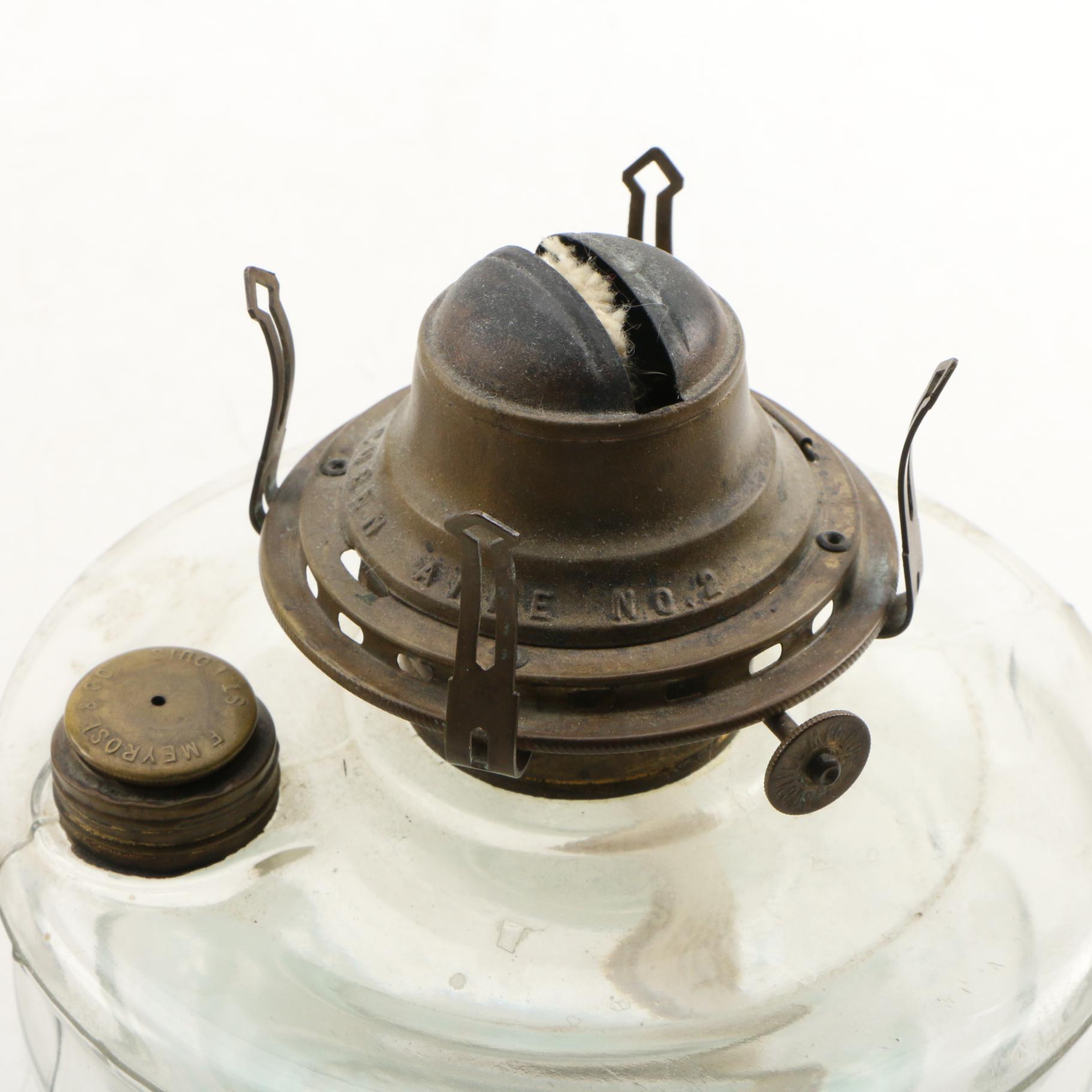 Queen Anne No. 2 Oil Lamp with Mercury Reflector and Wall Bracket, 19th c.