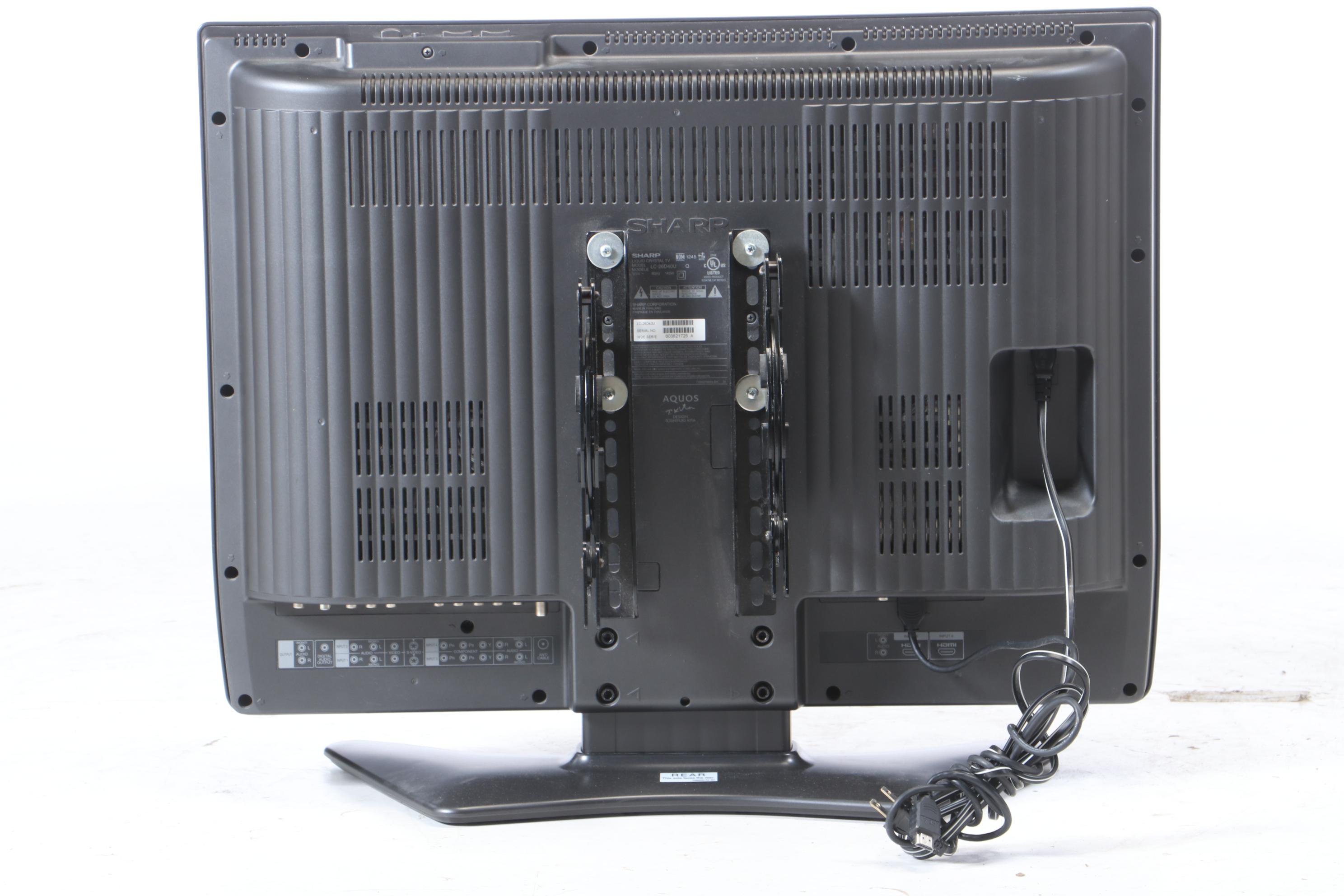 Sharp Aquos 26" Flat Screen Televisions on Stand with Remote