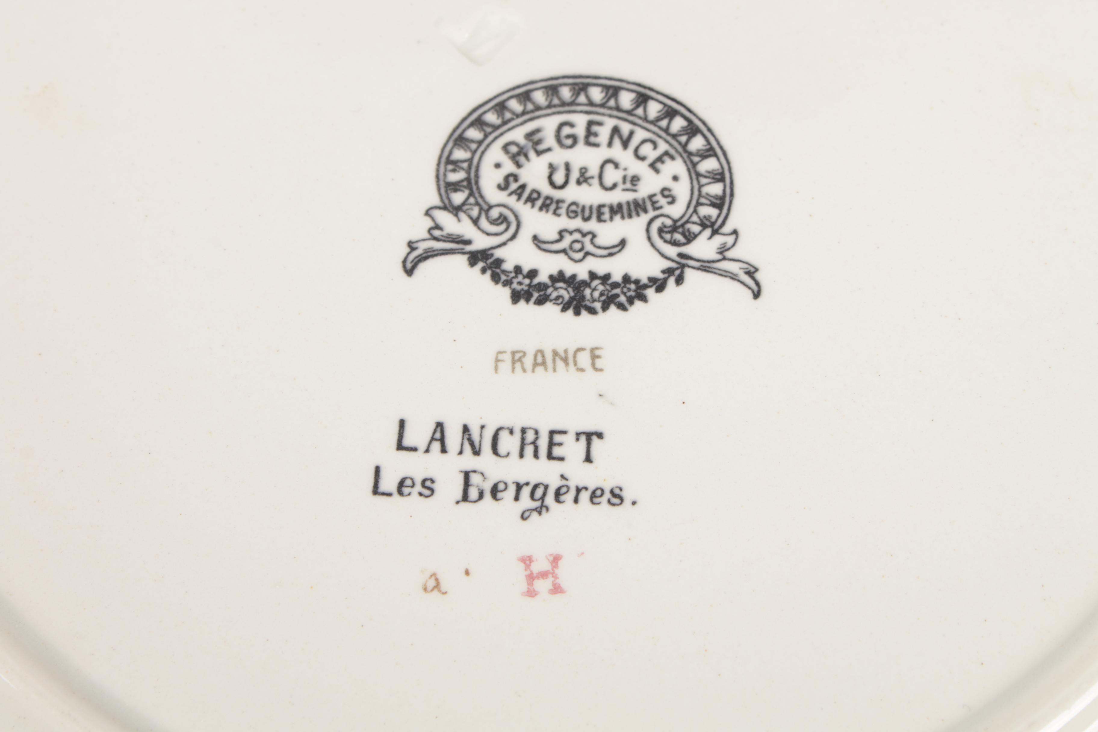 Regence U & Cie Sarreguemines Black and White Transferware