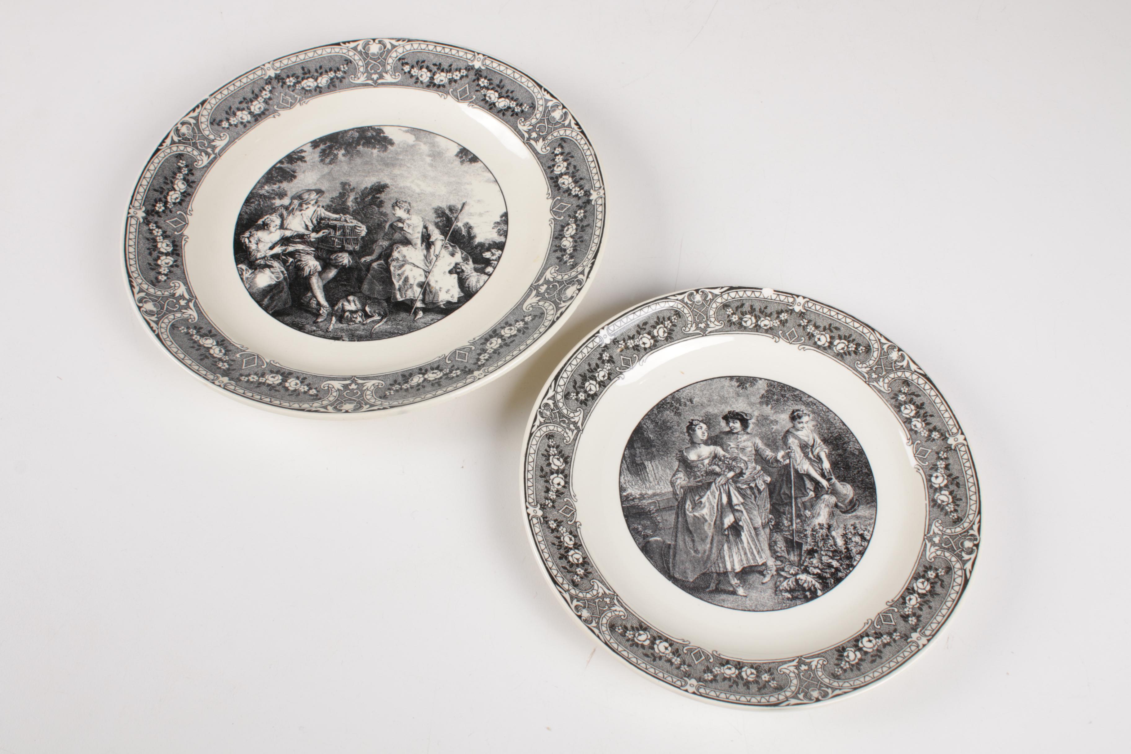 Regence U & Cie Sarreguemines Black and White Transferware