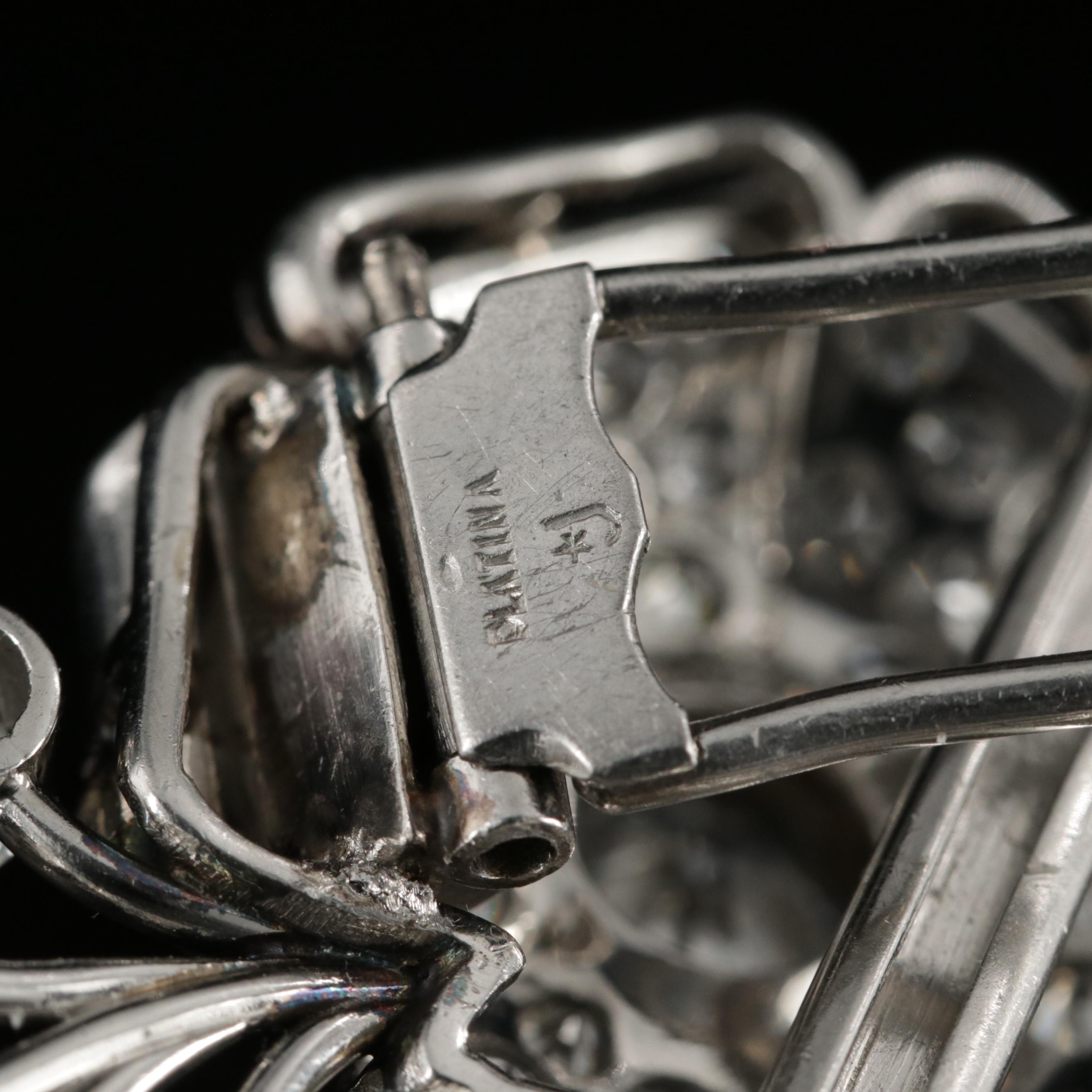 1940s Platinum 7.07 CTW Diamond Fur Clip