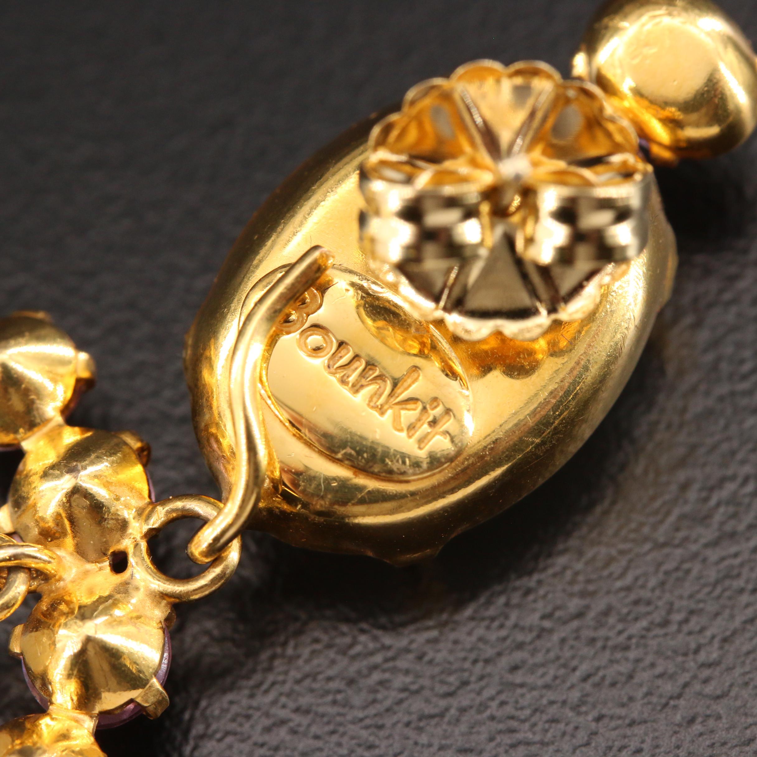 Bounkit Labradorite, Sillimanite and Spinel Dangle Earrings