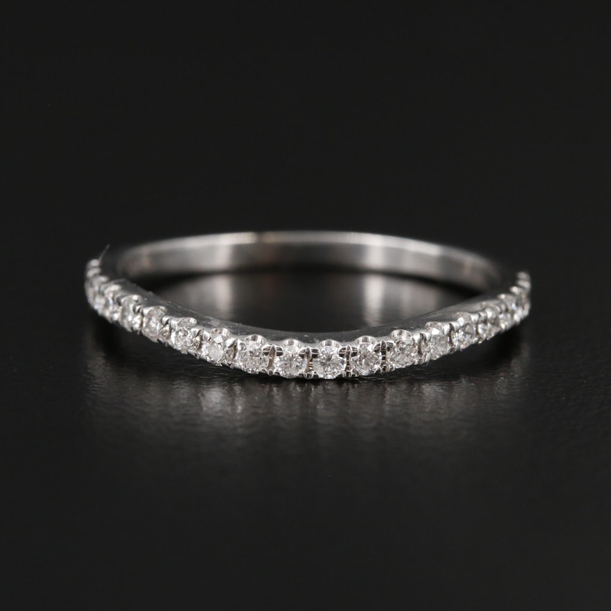 14K White Gold Diamond Countour Ring