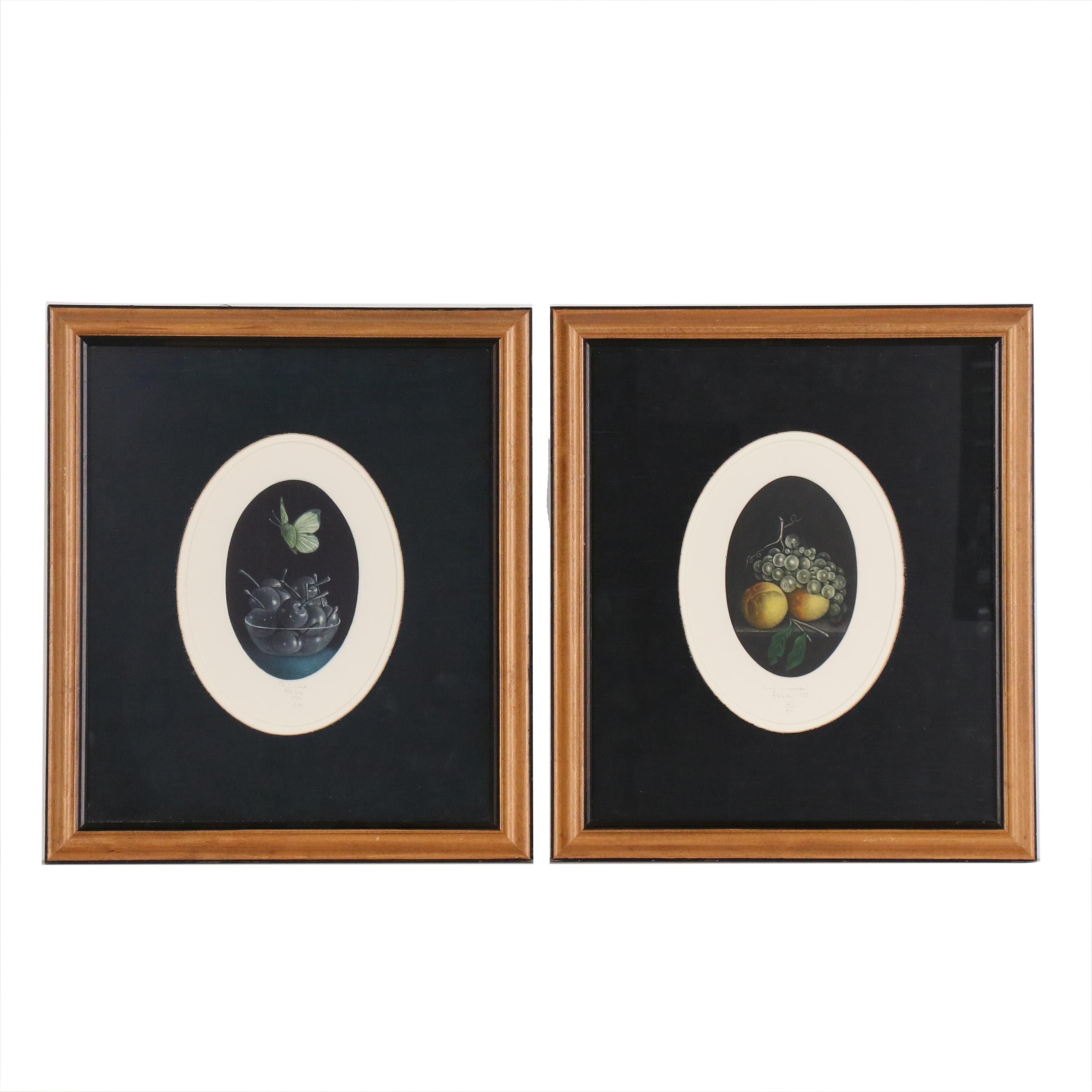 Hachmi Azza Still Life Mezzotints, Late 20th century