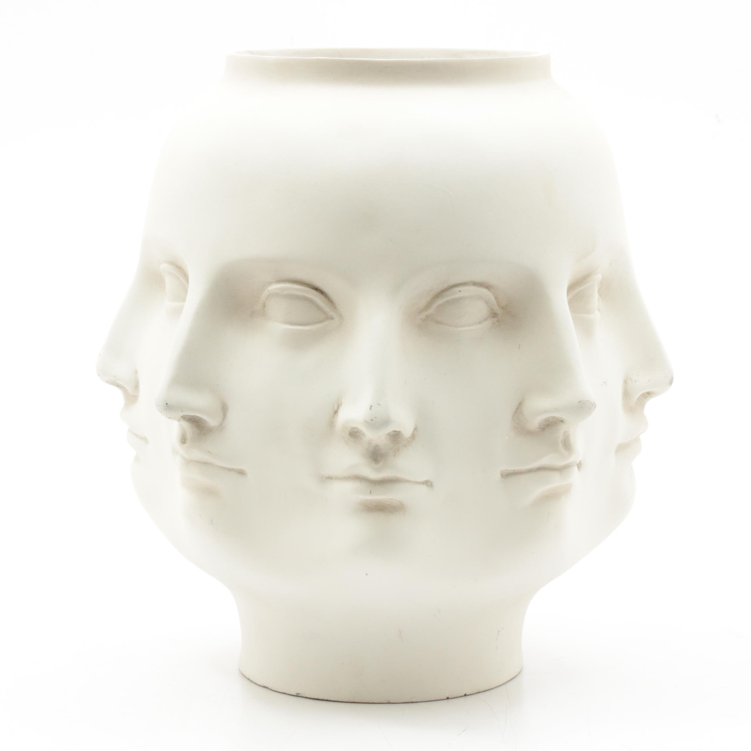 TMS Regency Style Perpetual Face Vase in the Style of Pietro Fornasetti, 2005
