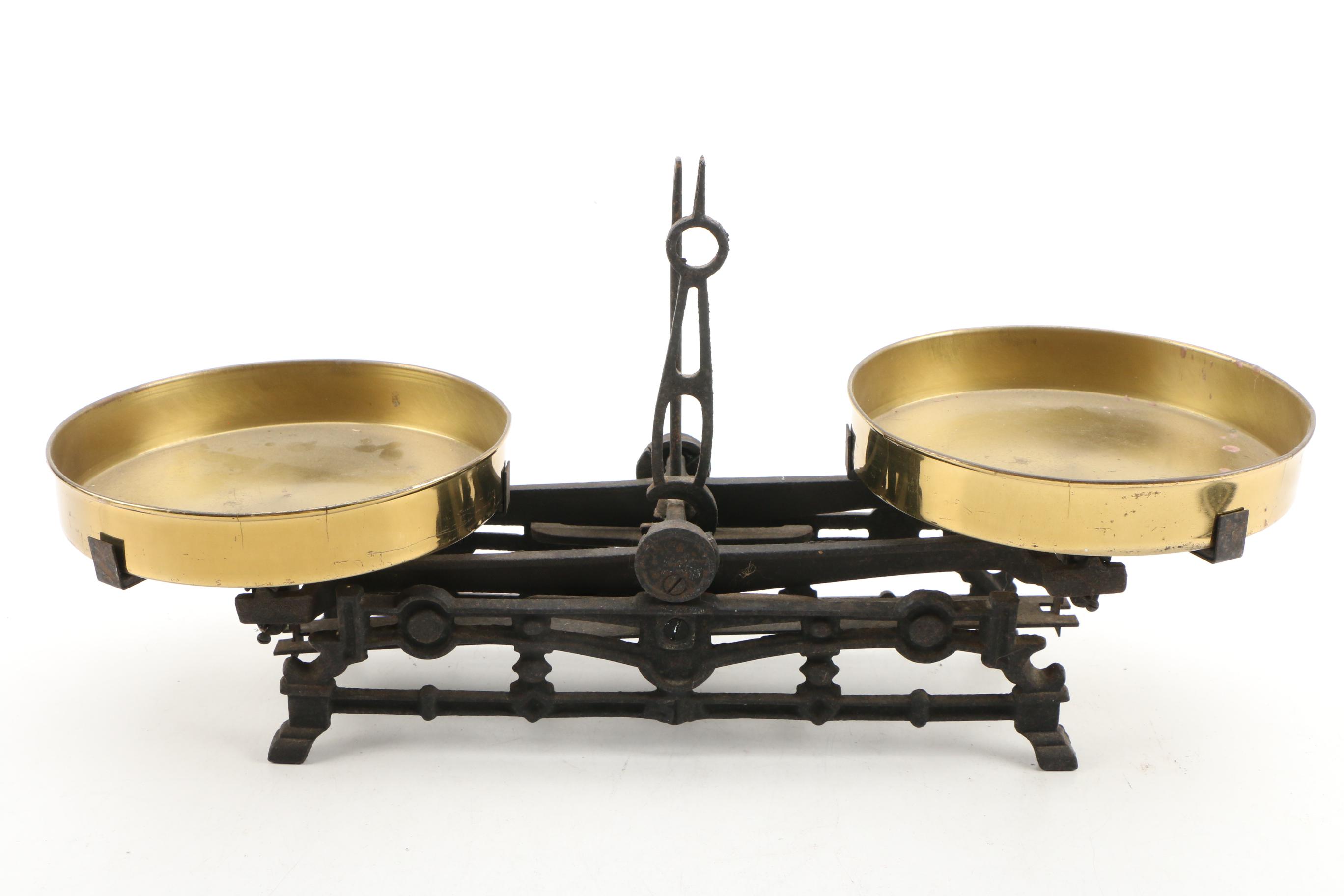 Antique Brass and Cast Iron Balance Scale