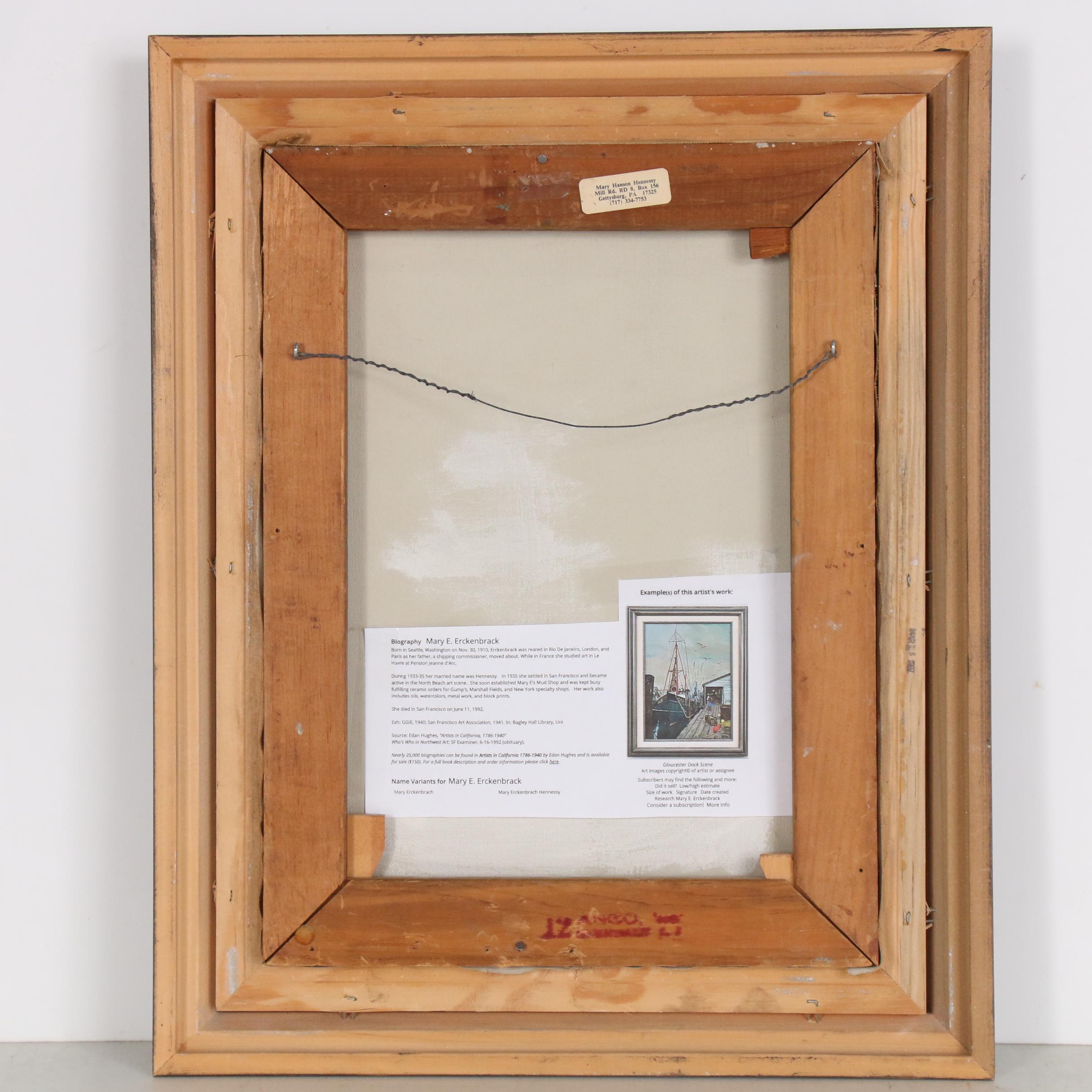 Mary E. Erckenbrack Oil Painting "Gloucester Dock Scene"