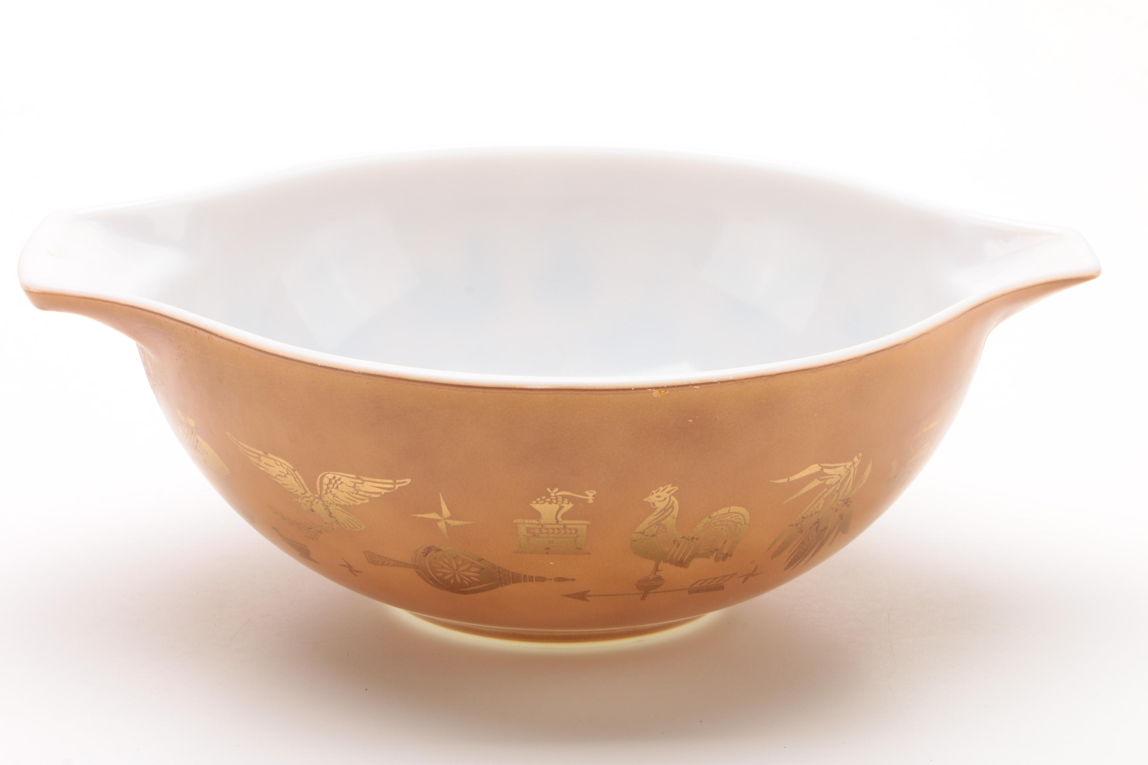 Pyrex 3 Piece Bakeware Set with Stoneware Mixing Bowl, Vintage