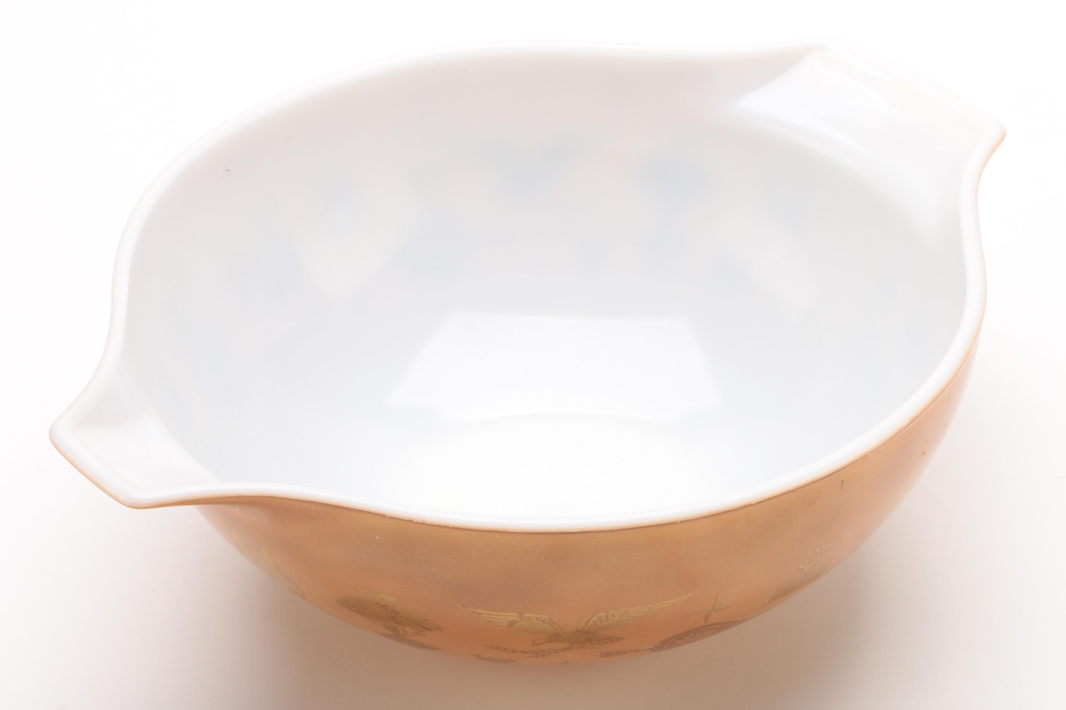 Pyrex 3 Piece Bakeware Set with Stoneware Mixing Bowl, Vintage