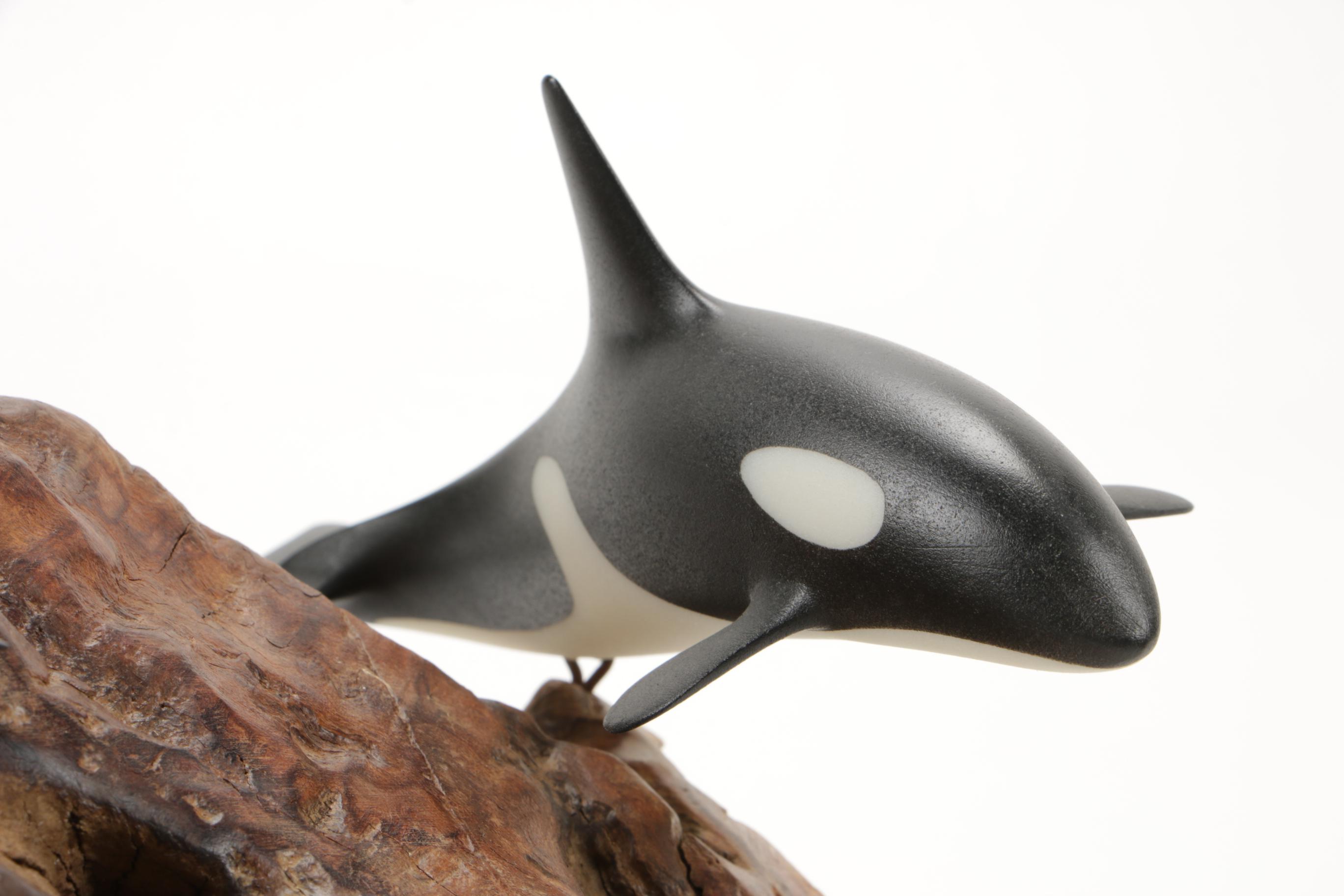 John Perry Studio Orca Whale Family Resin Sculpture