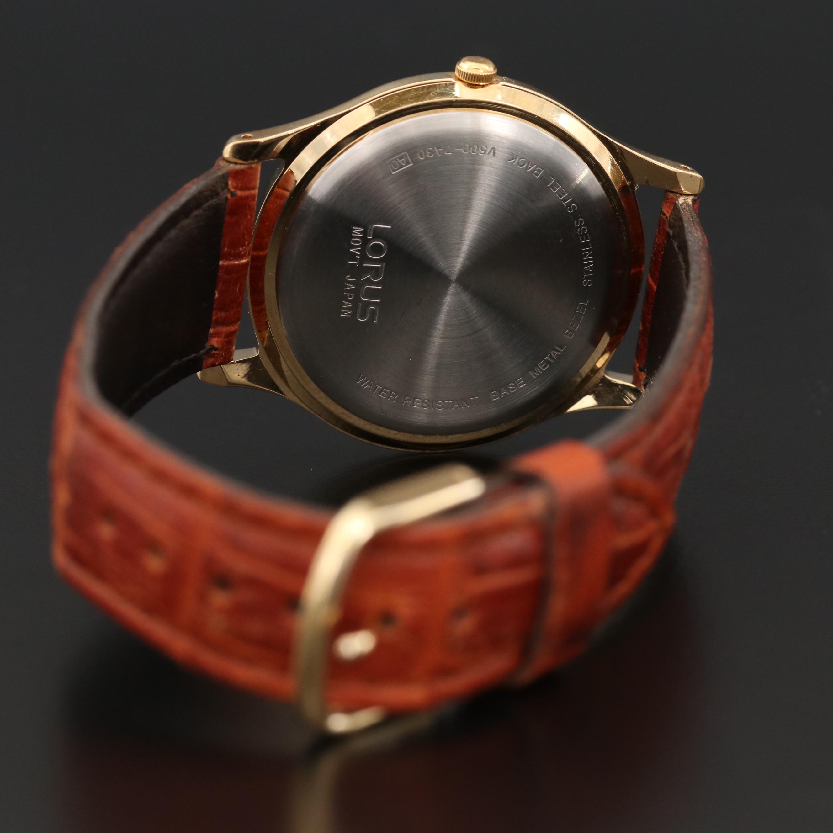 Lorus Mickey Mouse Gold Tone Watch with Mother of Pearl Dial