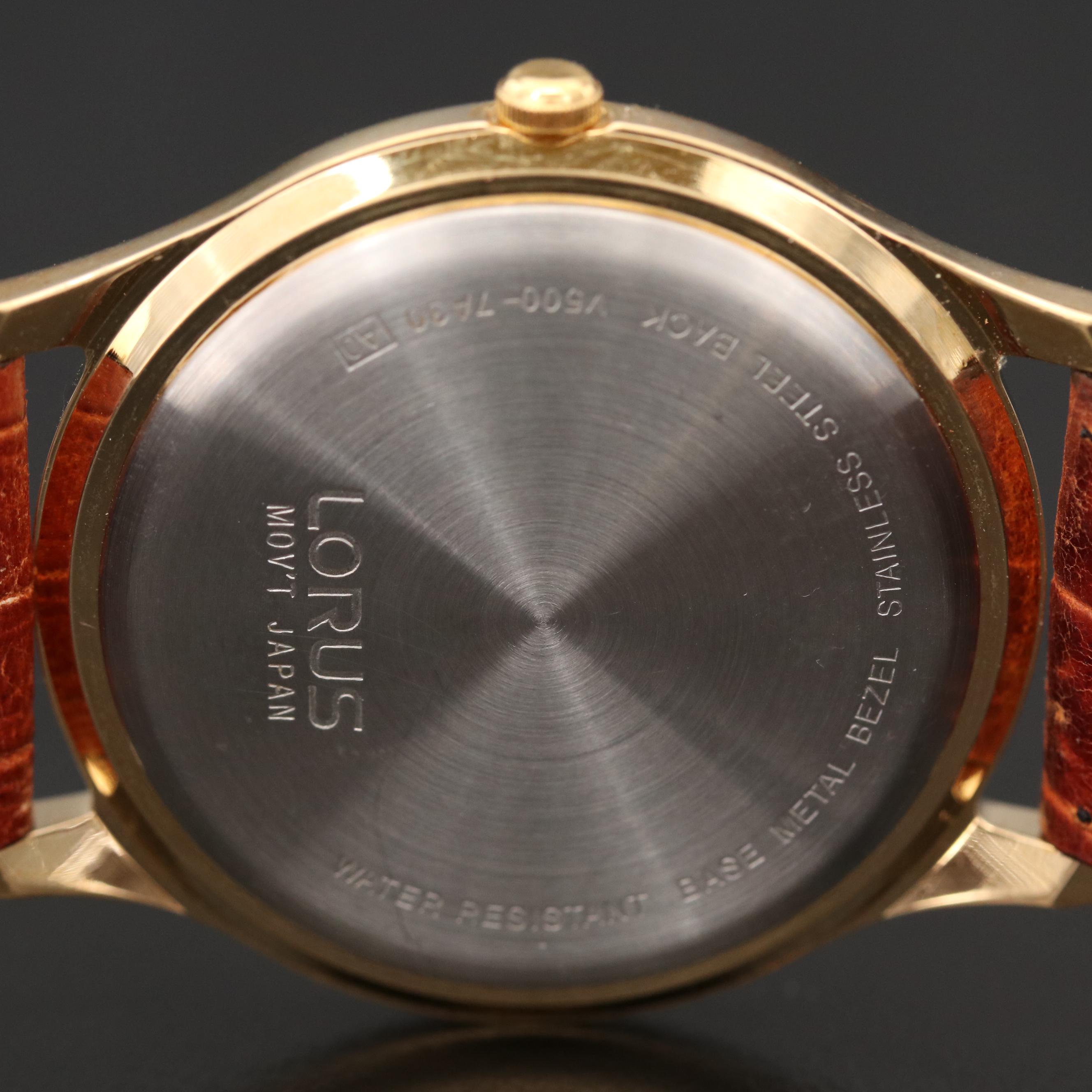 Lorus Mickey Mouse Gold Tone Watch with Mother of Pearl Dial