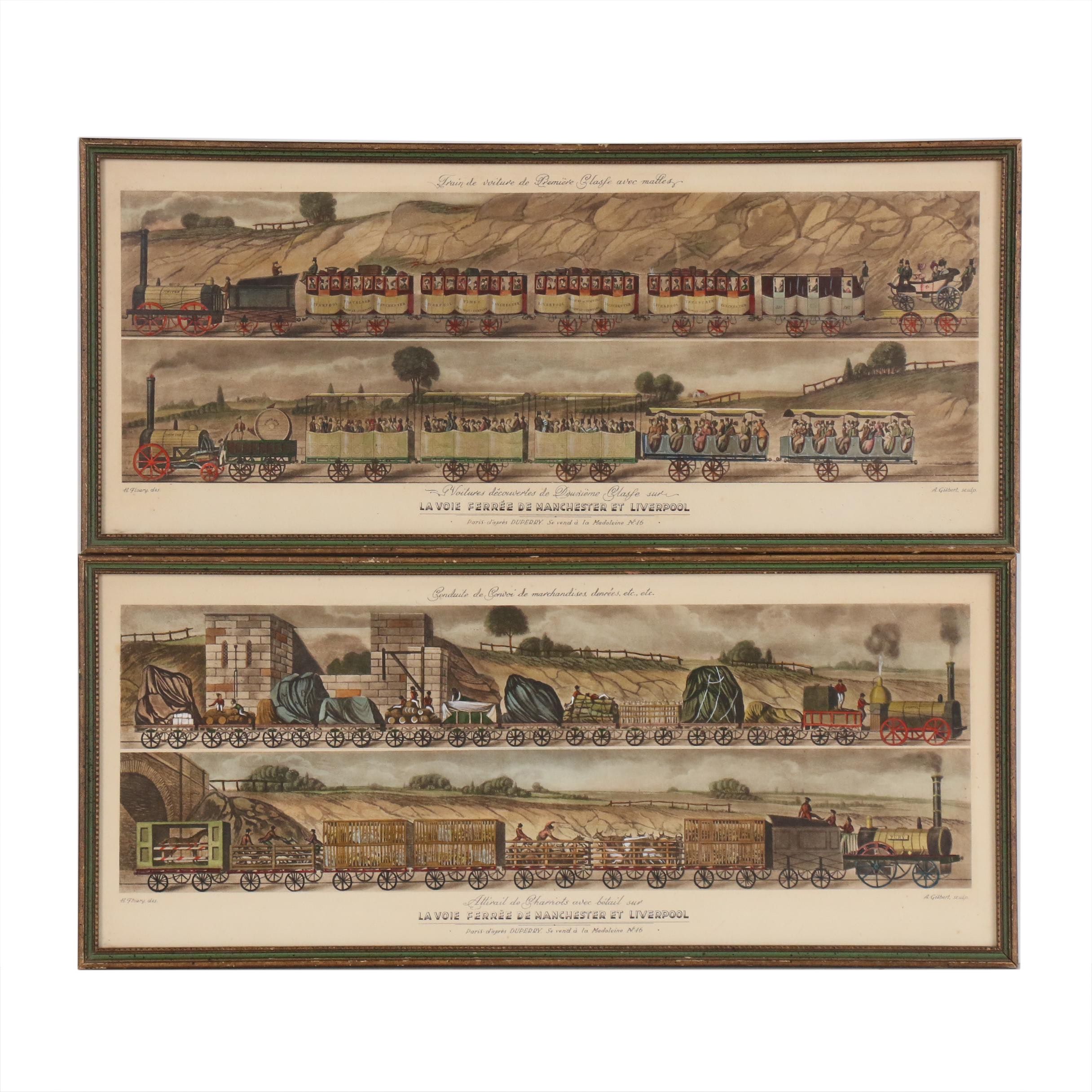 Rotogravures after A. Gilbert "La Voie Ferrée de Manchester et Liverpool"